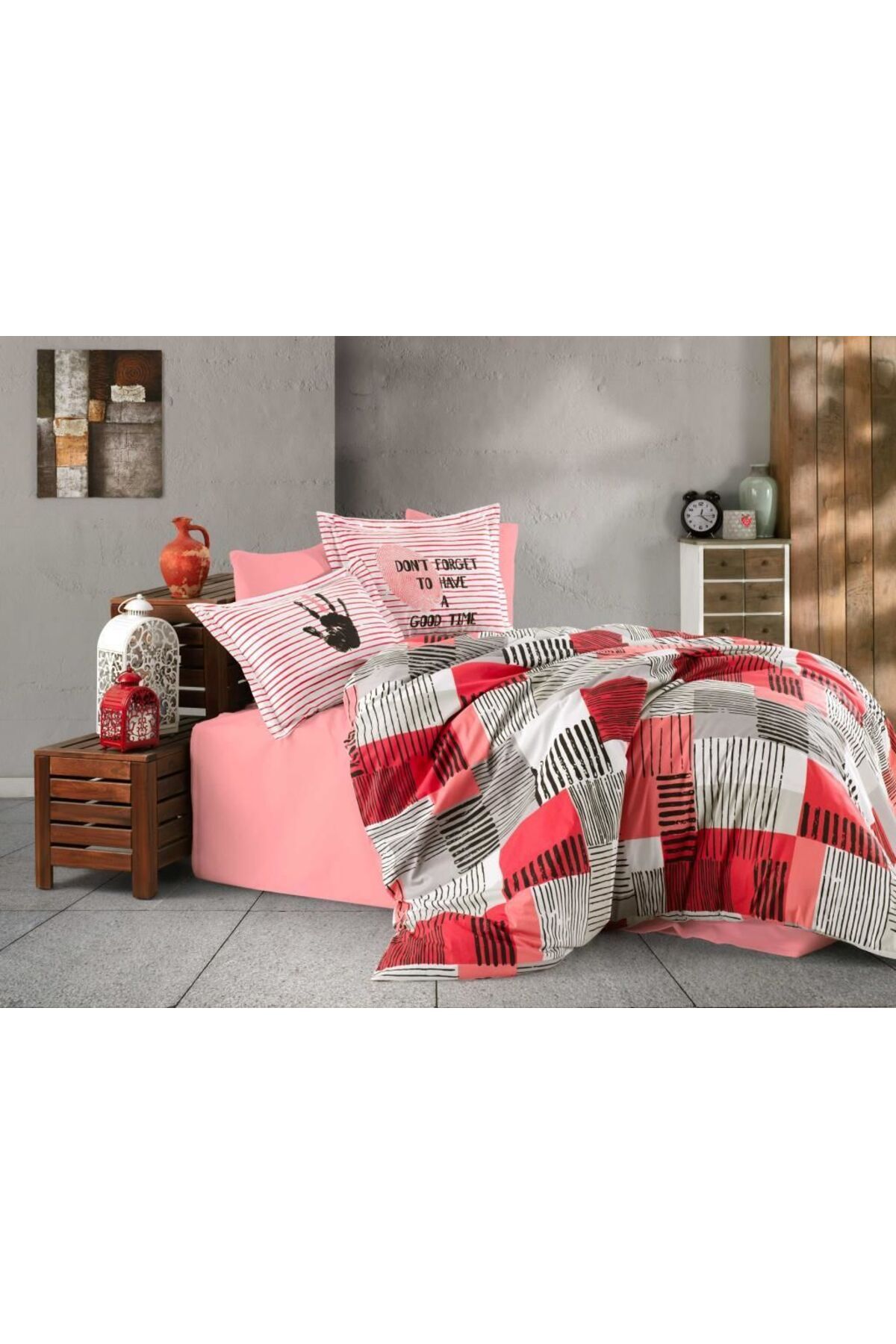 swilex Hoby Tek Kişilik Poplin Nevresim Takımı Bermuda Koral