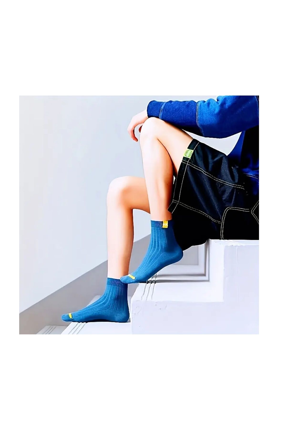 Generic-5Pairs Men's Fashion Ribbed Pattern Socks,Unisex Comfortable Athletic Socks,95% Polyester,5%Spandex 4