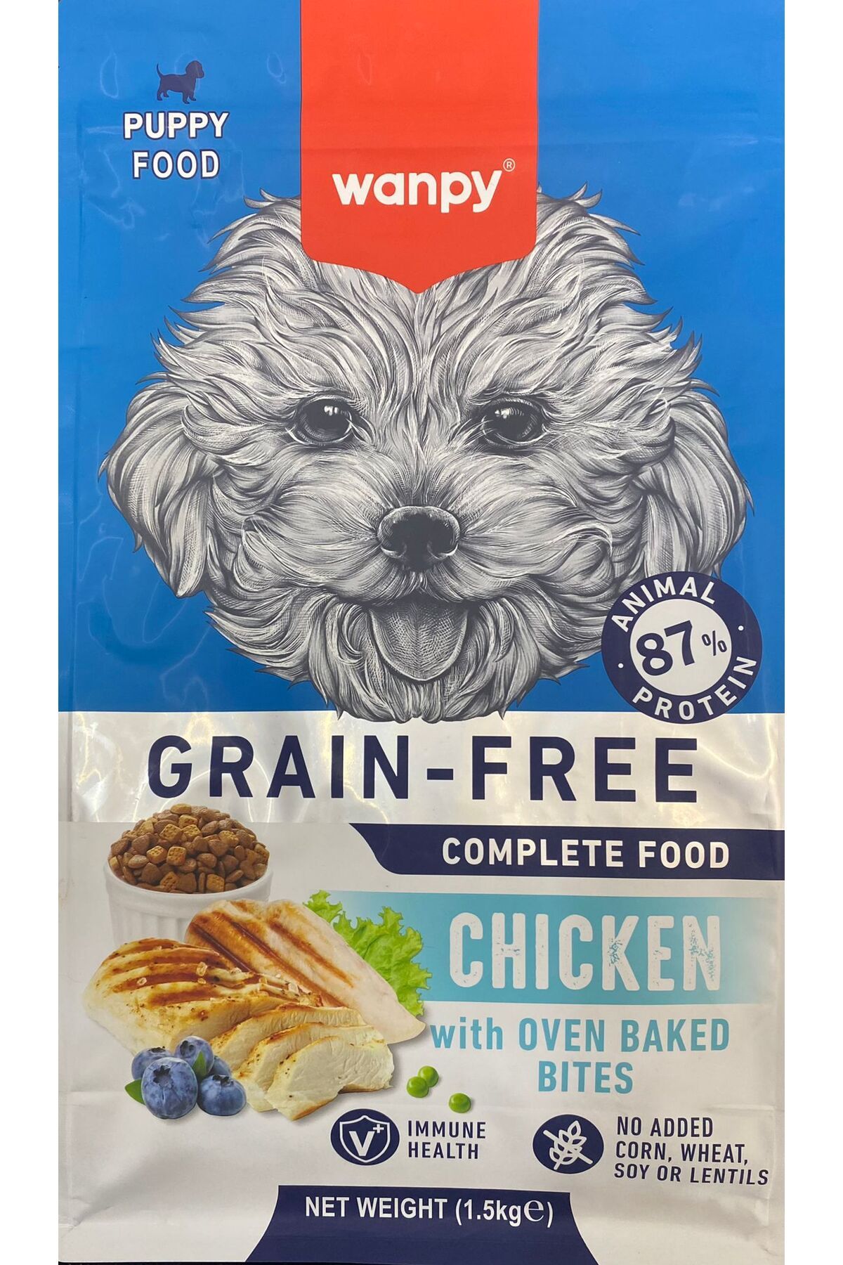 Wanpy Tahılsız Süper Premium %89 Hayvansal Protein İçerikli Tavuklu 1.5 Kg Yavru Köpek Maması