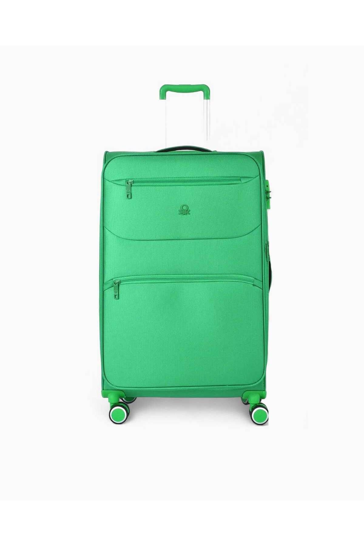 Benetton Logolu Kumaş Büyük Boy Valiz