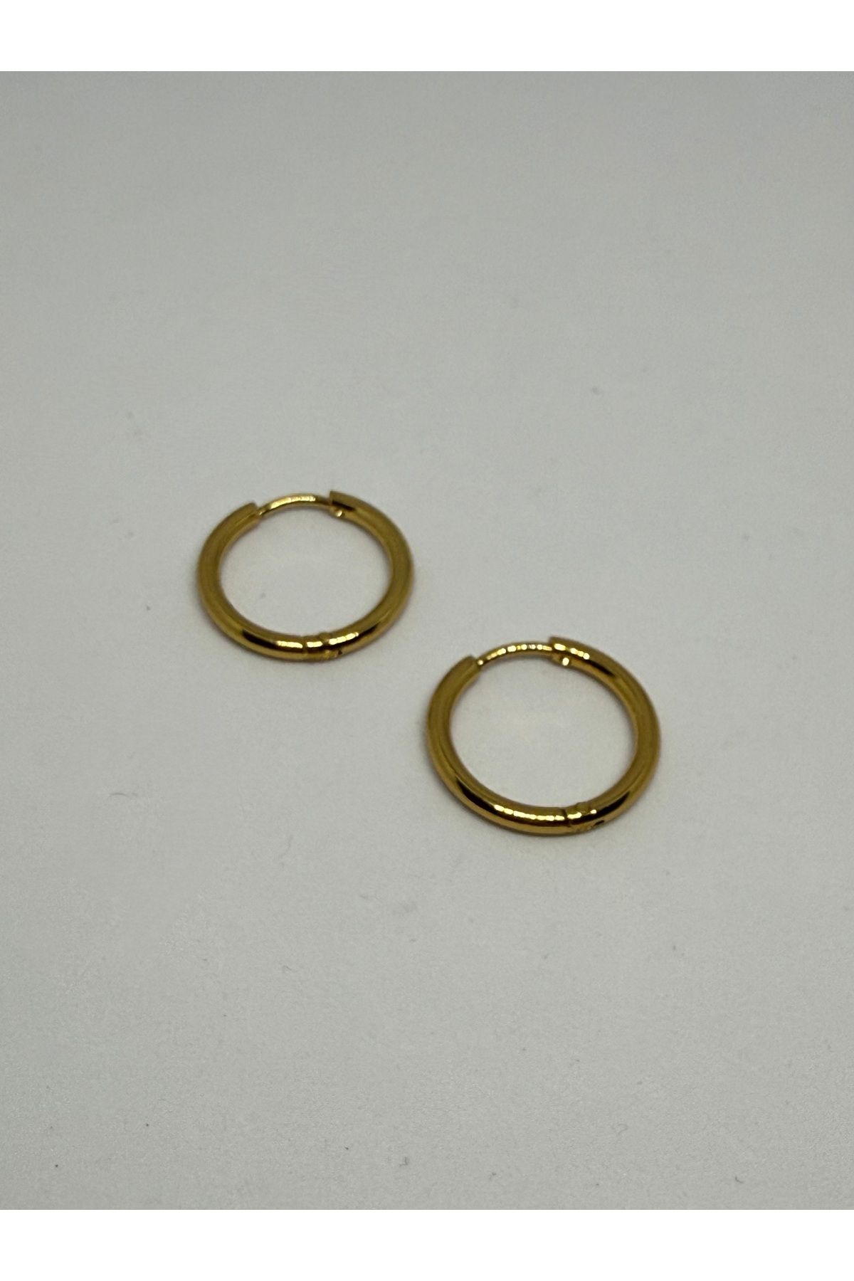 Gulsah's Store Çelik gold ince küçük halka küpe