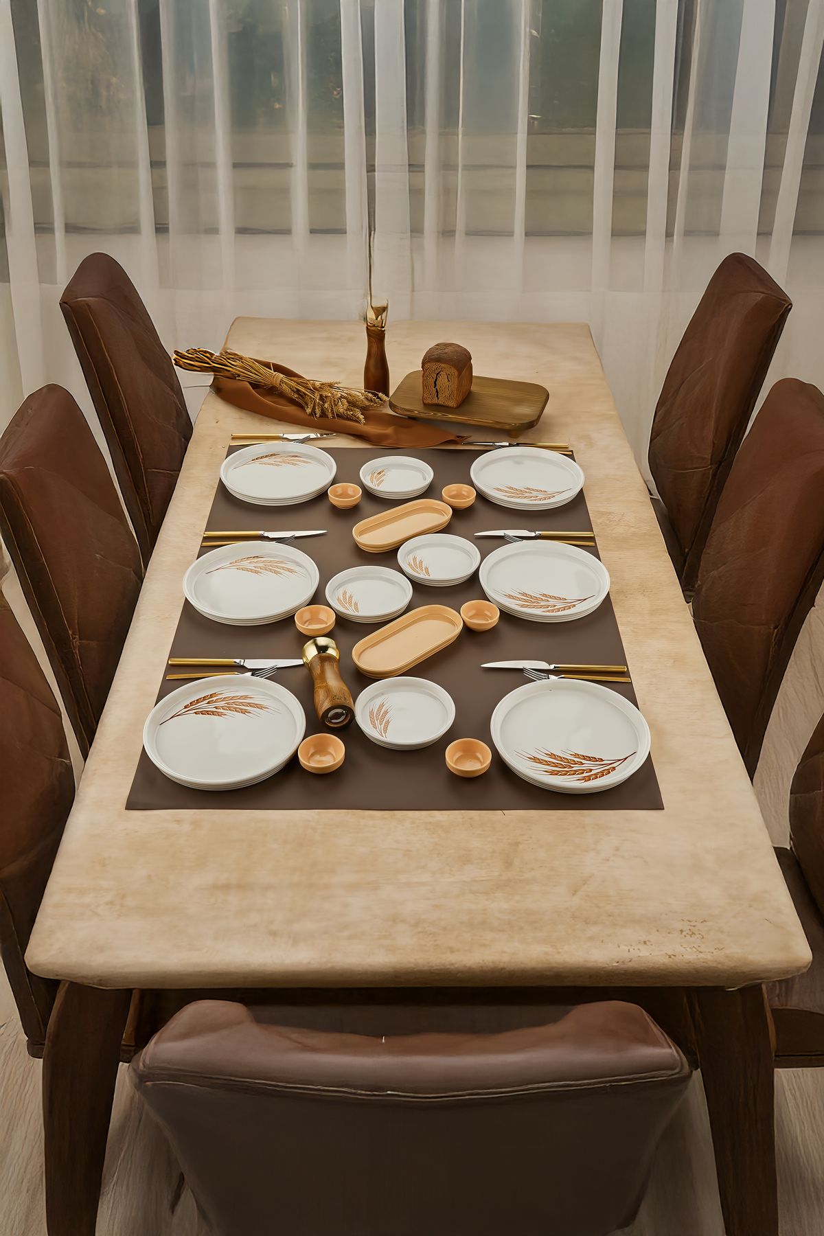Akkoyunlu home-Başak 18 Piece Ceramic Breakfast Set Breakfast Set for 6 People Luxury Ceramic 8