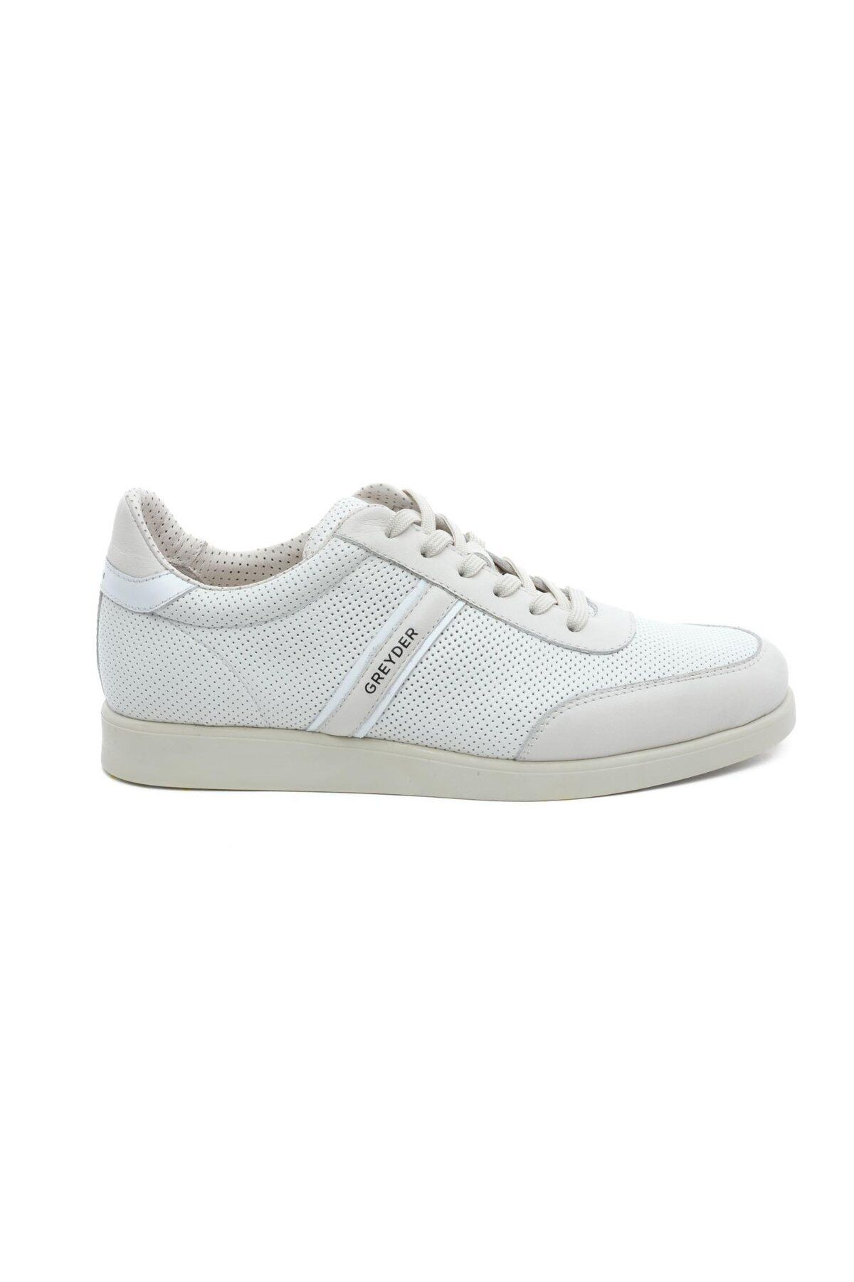 Greyder 18462 Beyaz Hakiki Deri Erkek Sneaker Ayakkabı