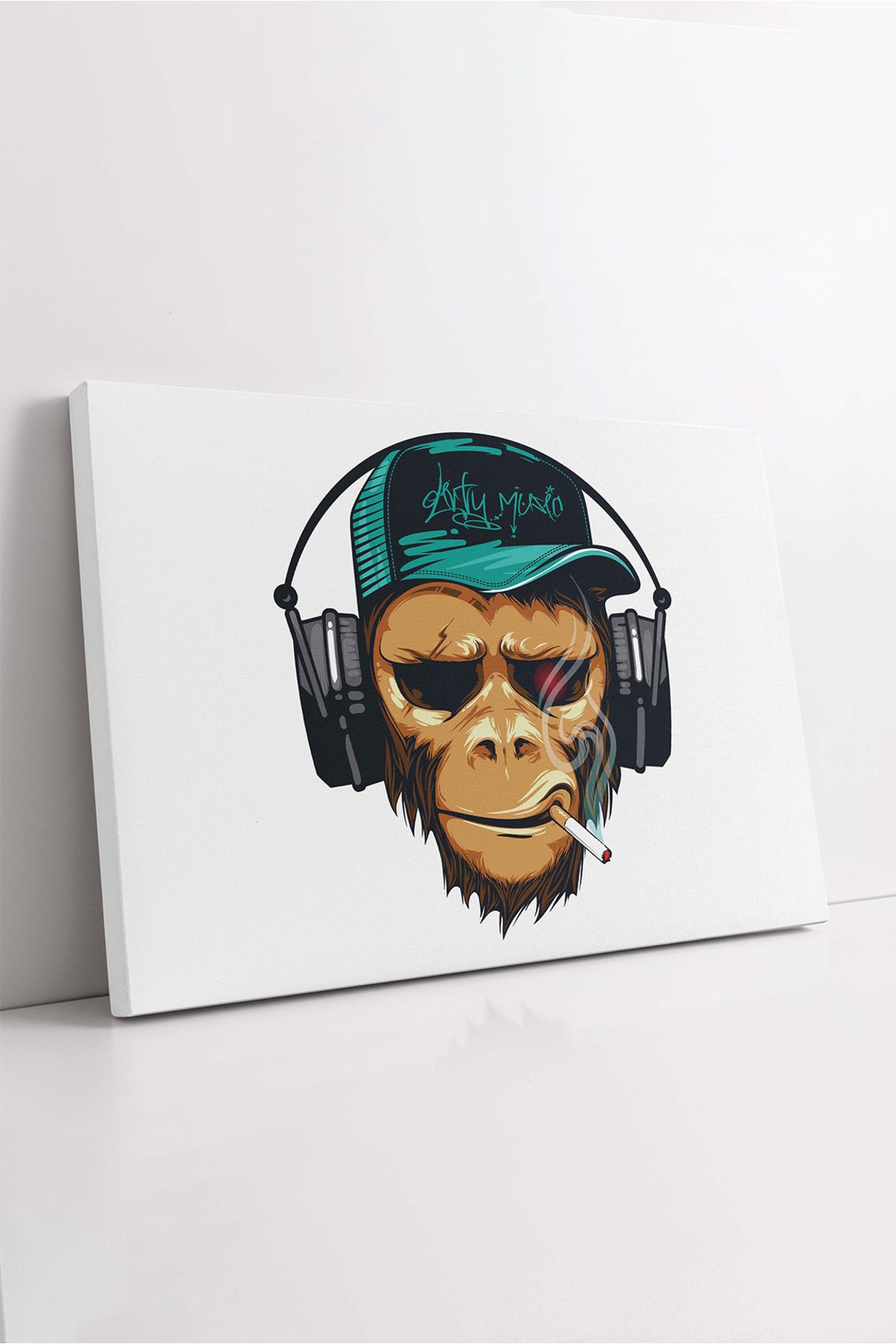 KOSS Dijital Maymun Dj Kanvas Tablo, Tasarım Maymun Kanvas, Trend Tasarım Tablo, Dekoratif HD Baskı