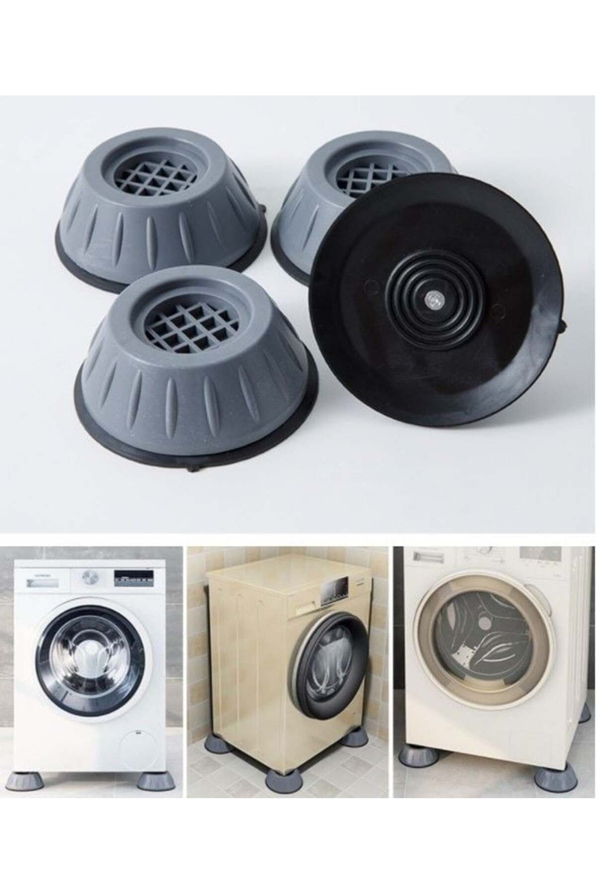 swilex Çamaşır Makinesi Titreşim Engelleyici Stoper GRİ 4 lü Set