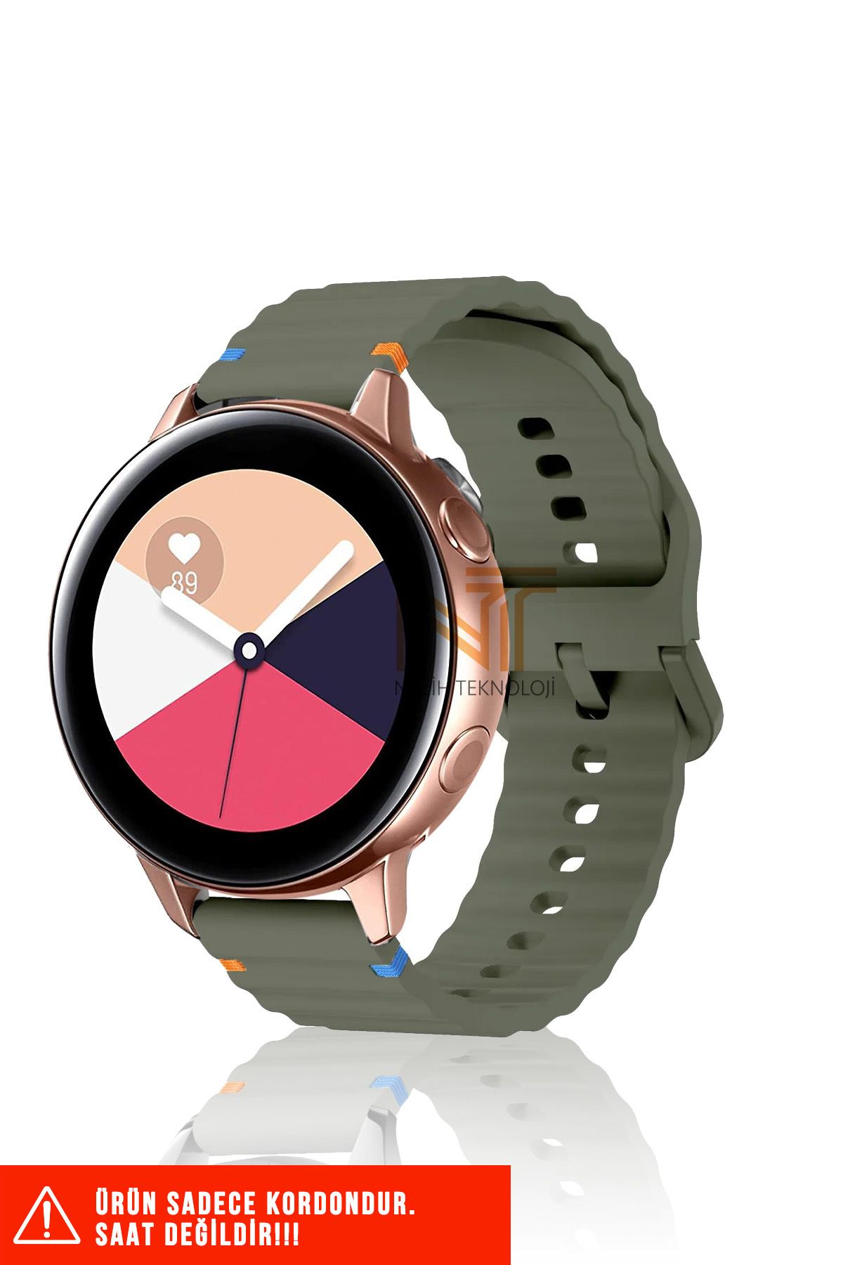 Nezih Case Samsung Galaxy Watch Active / Galaxy Watch Active 2 40/44mm Uyumlu Wave Silikon Kordon 20mm