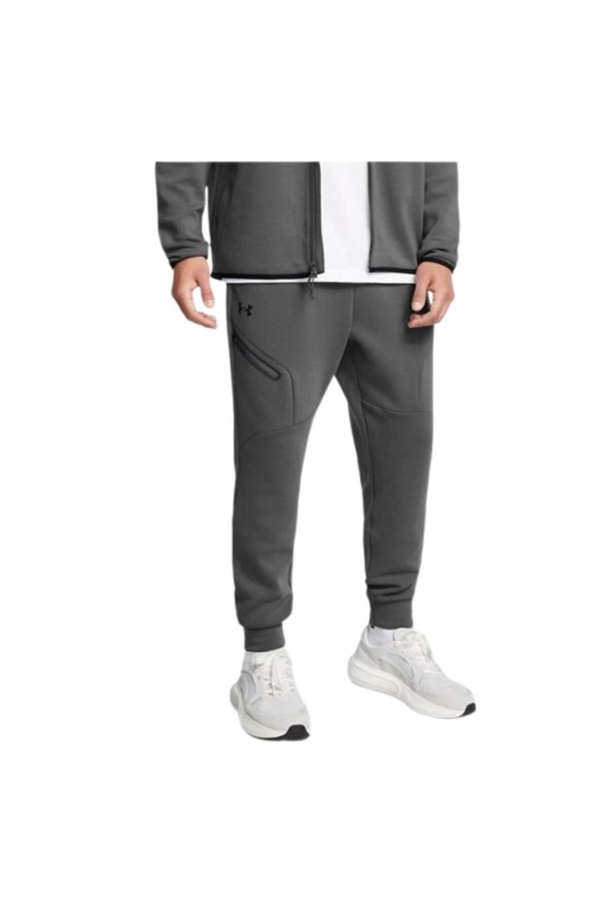 Under Armour-Ua Unstoppable Flc Jgr Eu 1389353-025 Ανδρικό γκρι φούτερ 2