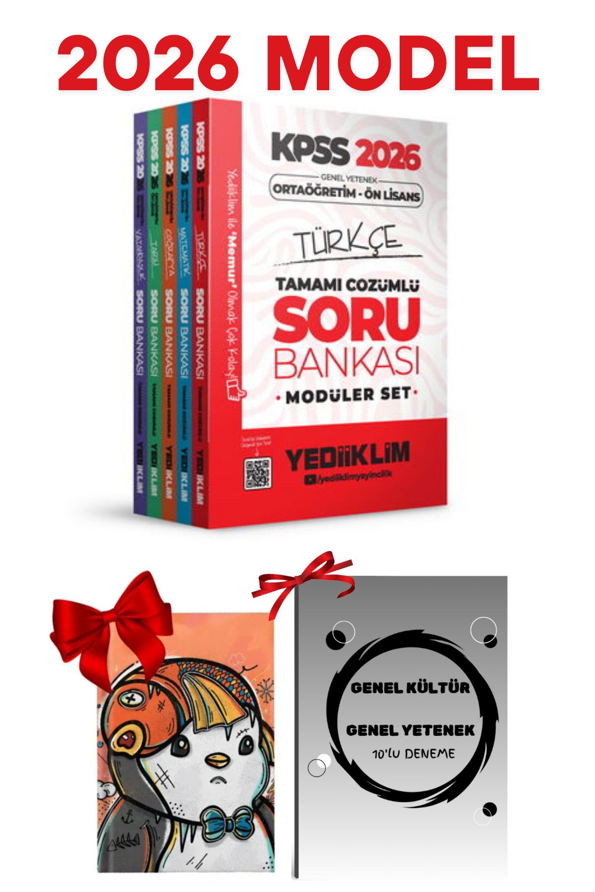 Yediiklim Yayınları 2026 KPSS Ortaöğretim Ön Lisans GY-GK Tamamı Çözümlü Soru Bankası Modüler Hediyeli Set