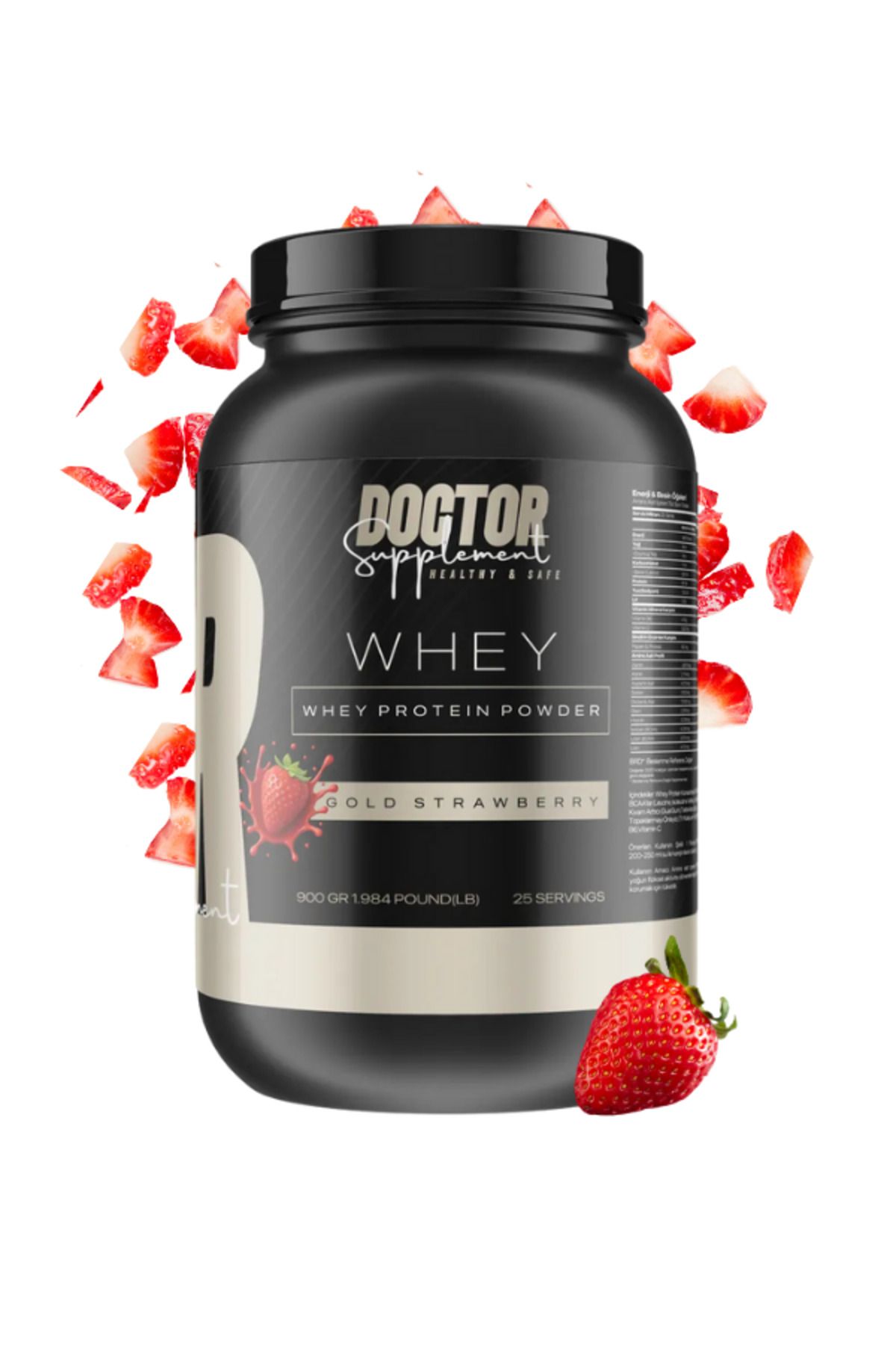 DR SUPPLEMENT GOLDEN WHEY 900 GR 25 SERVİS ÇİLEK AROMALI Protein Tozu