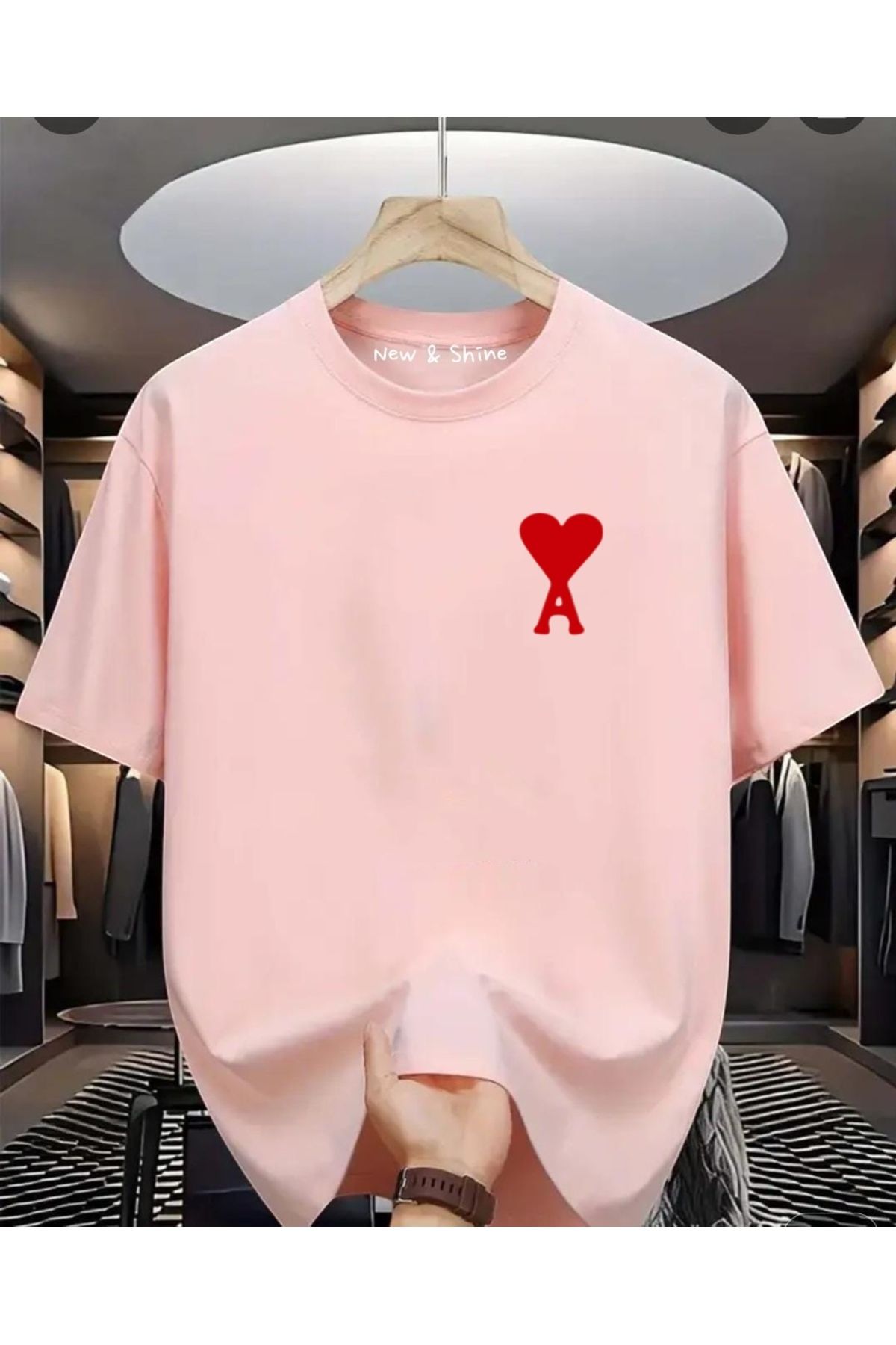 New Shine A Harfi Baskılı Oversize T-Shirt