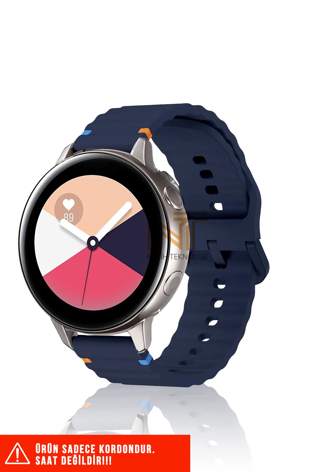 Nezih Case Samsung Galaxy Watch Active / Galaxy Watch Active 2 40/44mm Uyumlu Wave Silikon Kordon 20mm