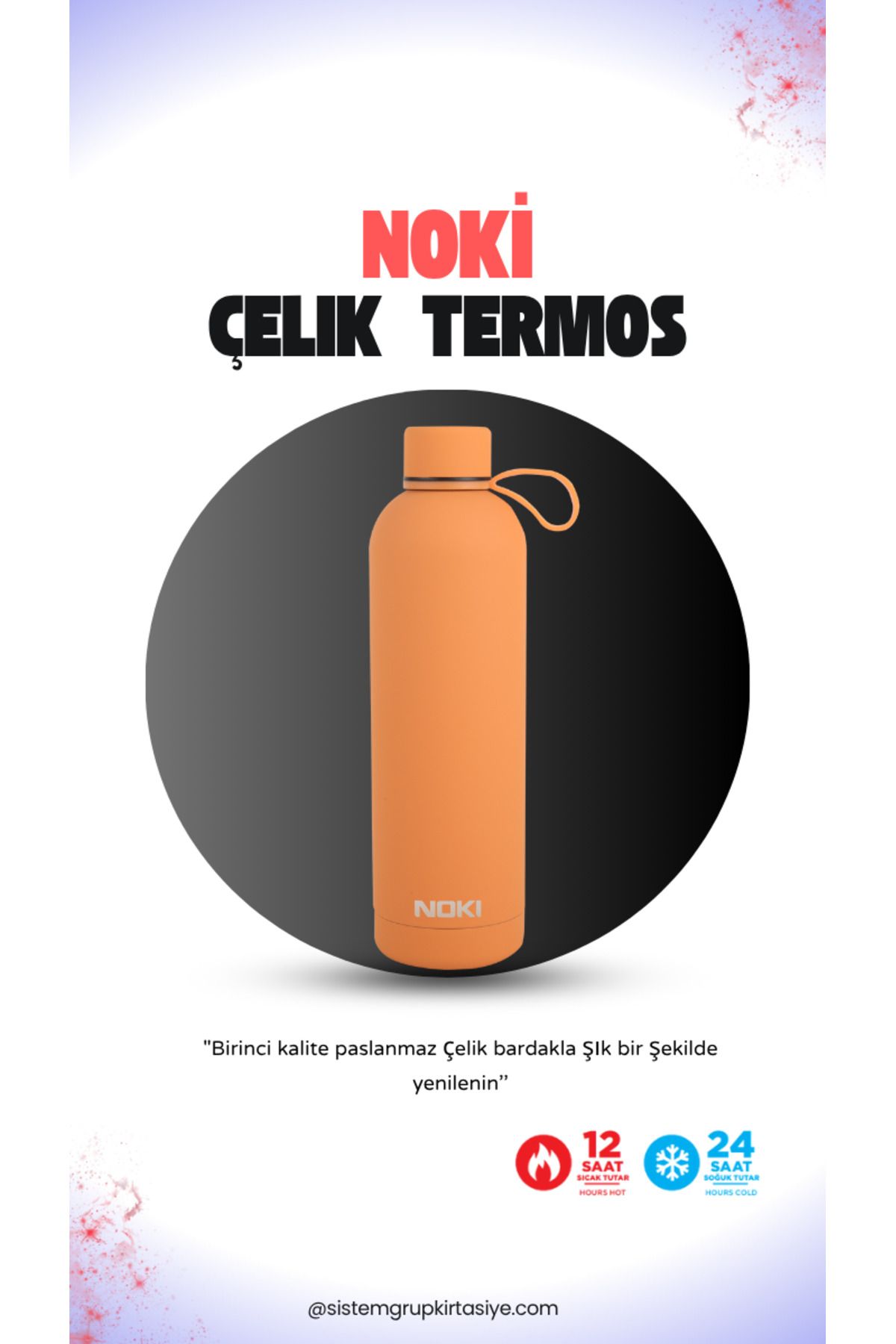 Noki Çift Katmanlı Paslanmaz Çelik Termos Bardak Kahve Çay Termosu 730 ml