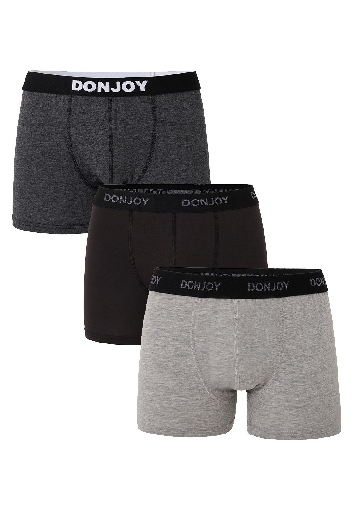 don joy Erkek 3'lü Pamuklu Penye Beli Lastikli Boxer