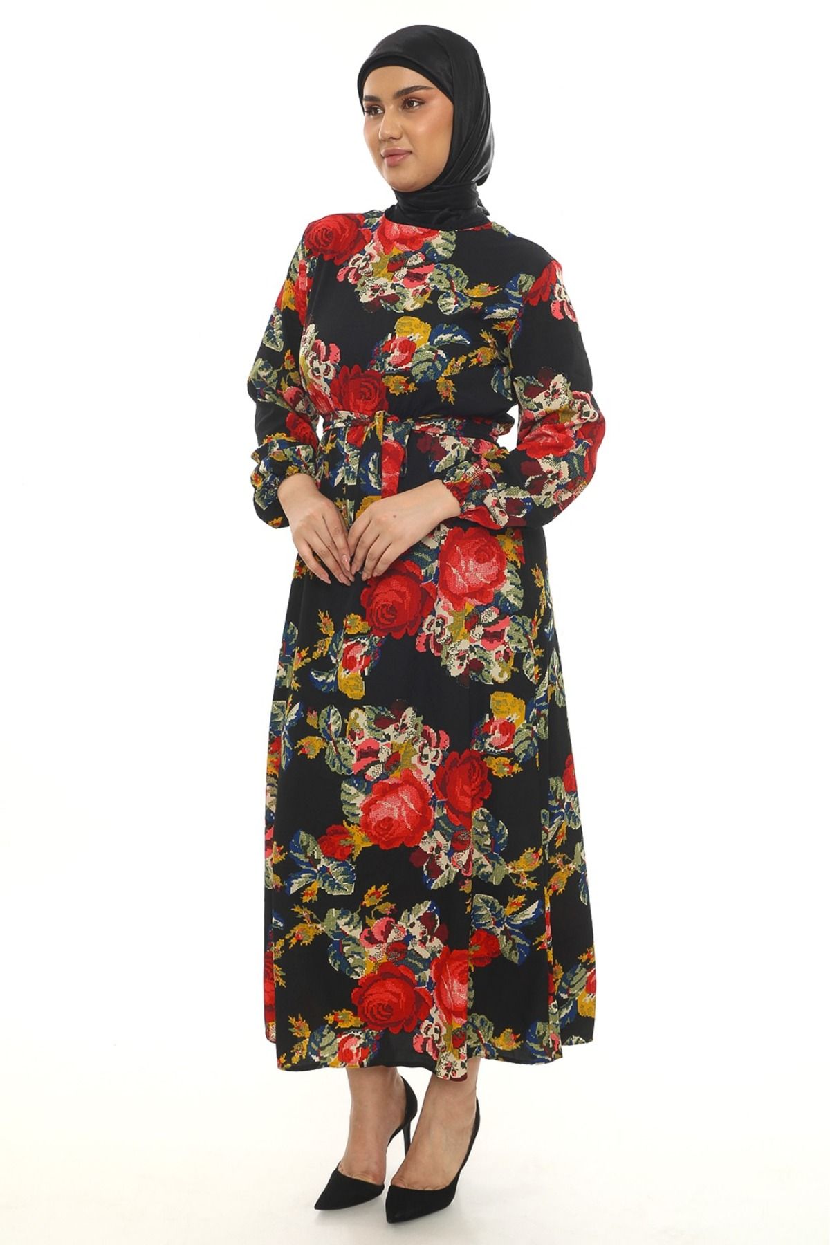 Butik Kadın büyük beden desenli elbise