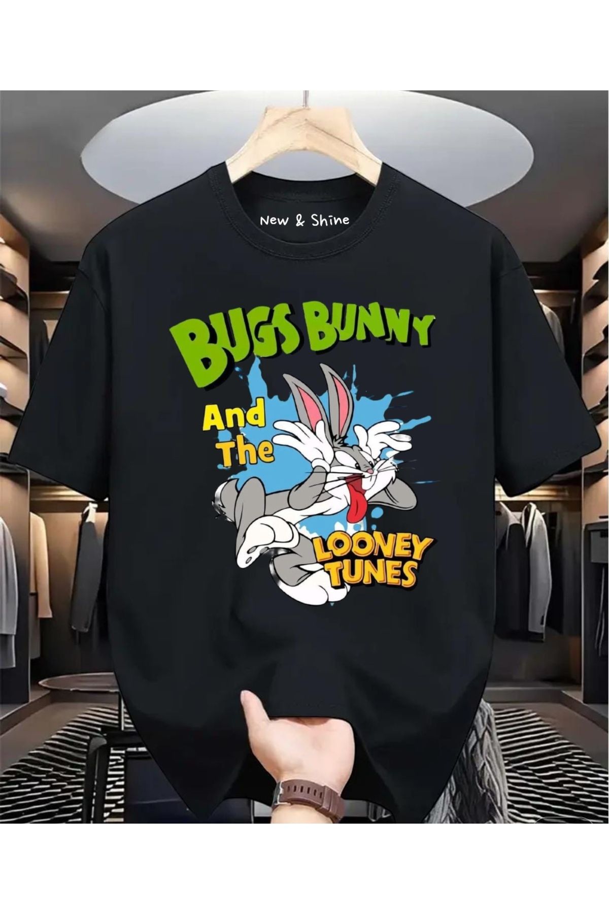 New Shine Bugs Bunny Baskılı Oversize T-Shirt