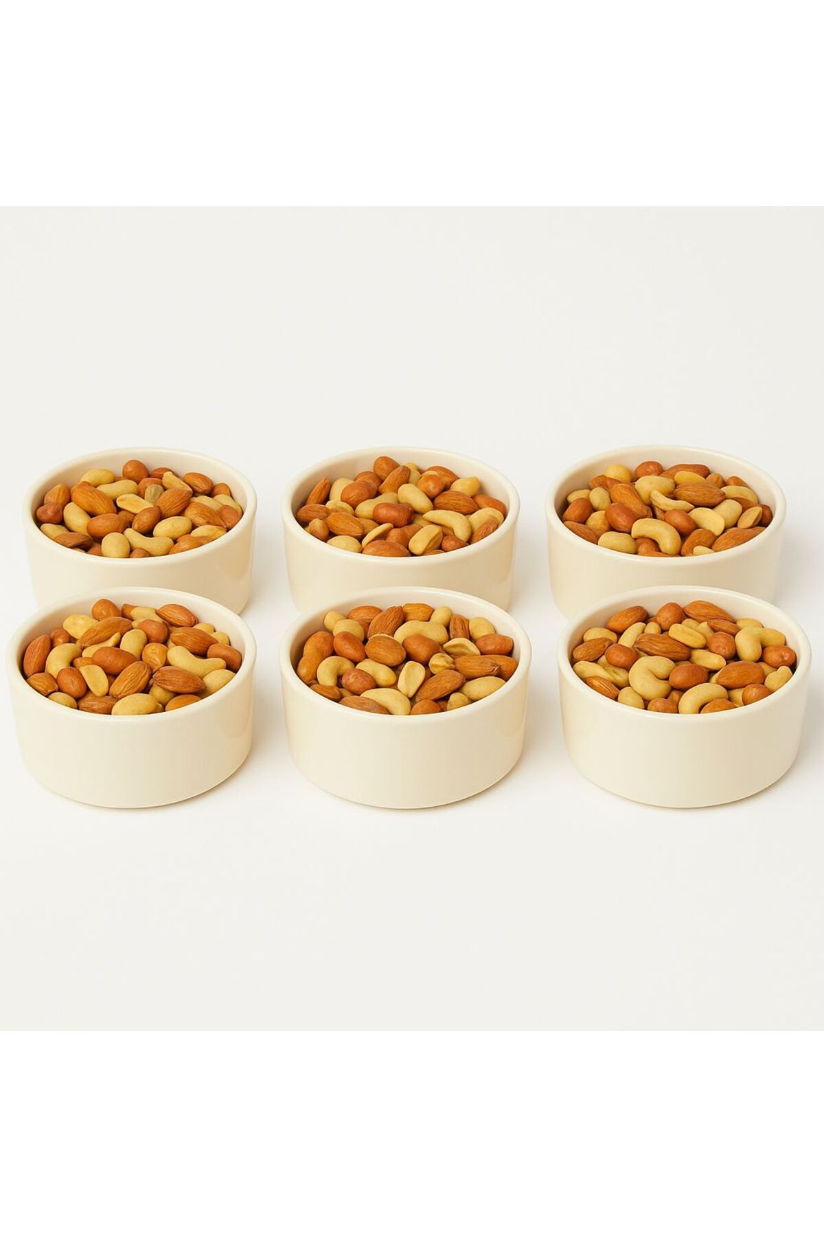 ela777 Seramik Kase Kahvaltılık Çerezlik 6lı 10x5cm Krem