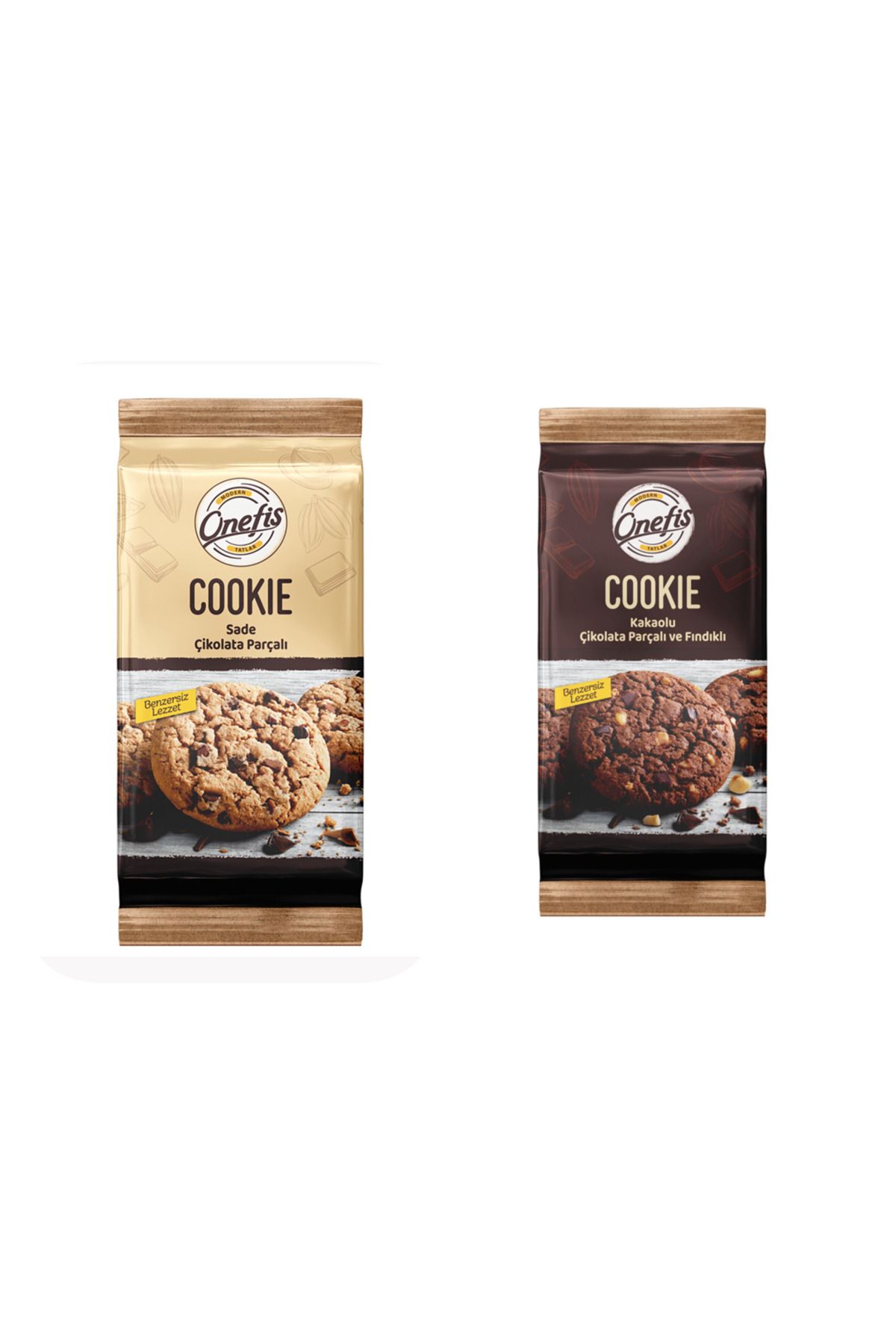 Ülker Onefis Sade Çikolata Parçalı + Kakaolu Çikolata Parçalı & Fındıklı Cookie 180 G
