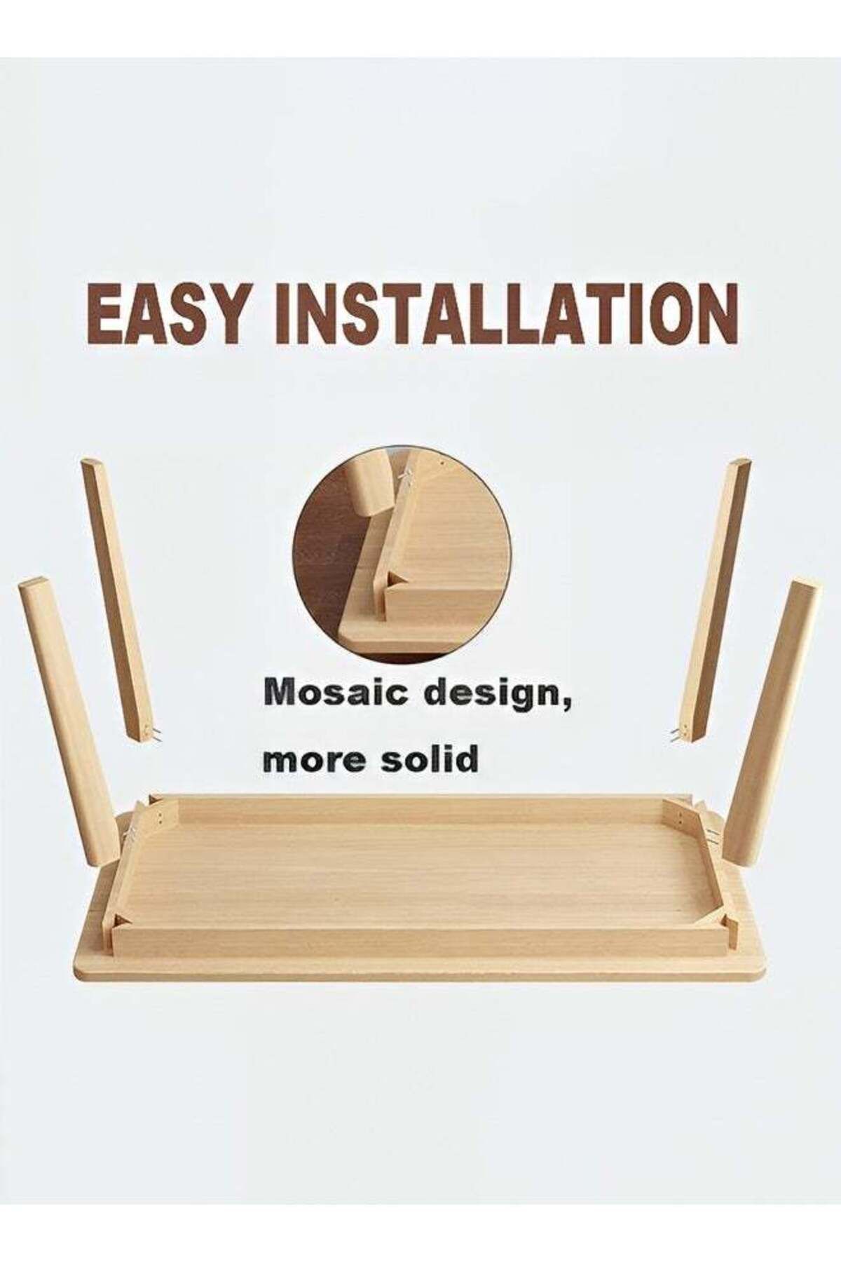 Taimi-Wooden Modern Dinning Table, Computer Desk, Office Desk, with Solid Wood Legs, 120x60x75cm 6