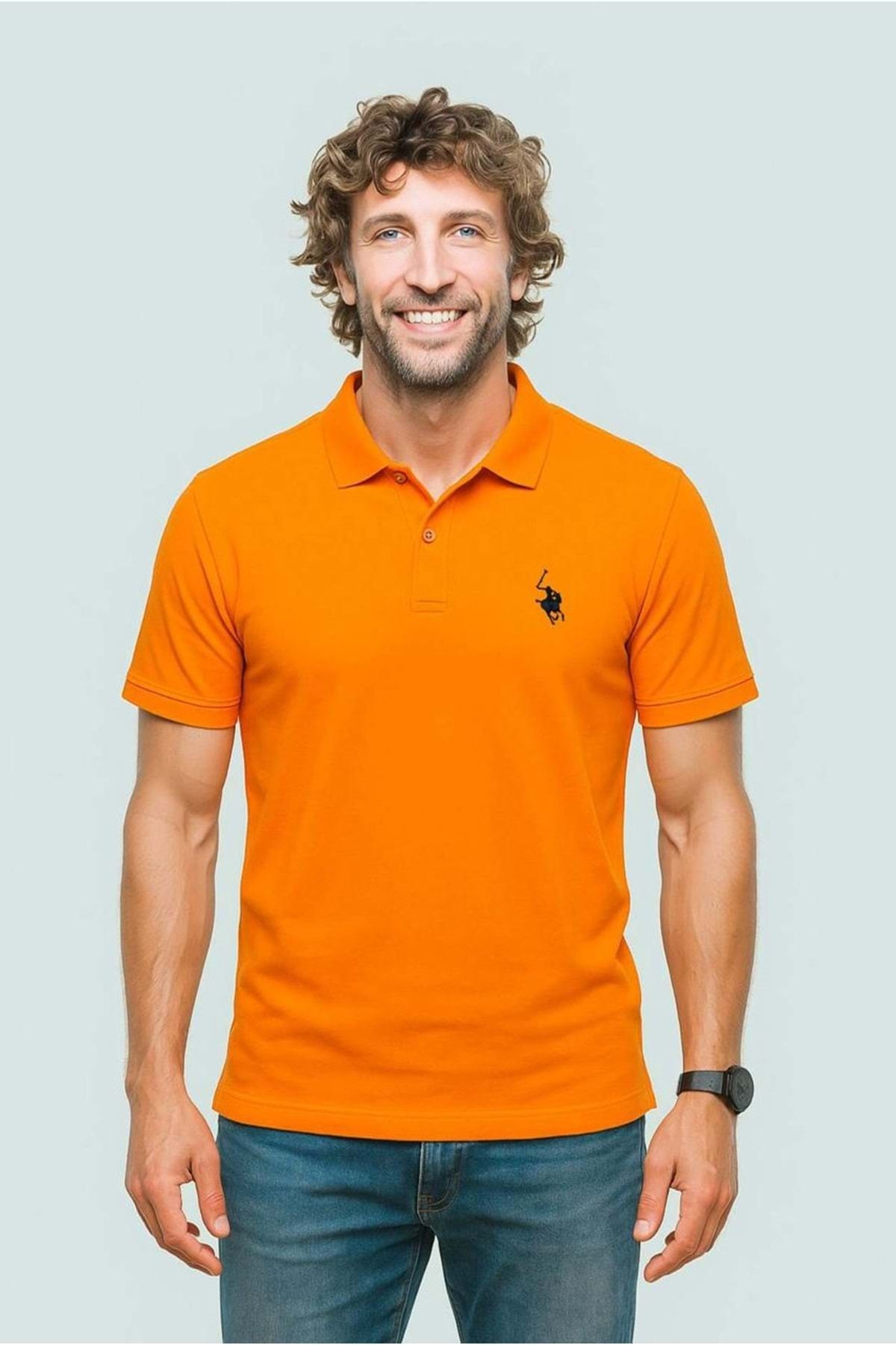 Polo Republica & CO . PİKE KUMAŞ POLO YAKA T-SHİRT ORANJ
