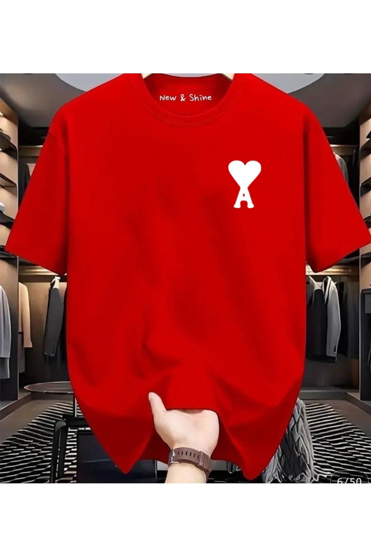 New Shine A Harfi Baskılı Oversize T-Shirt