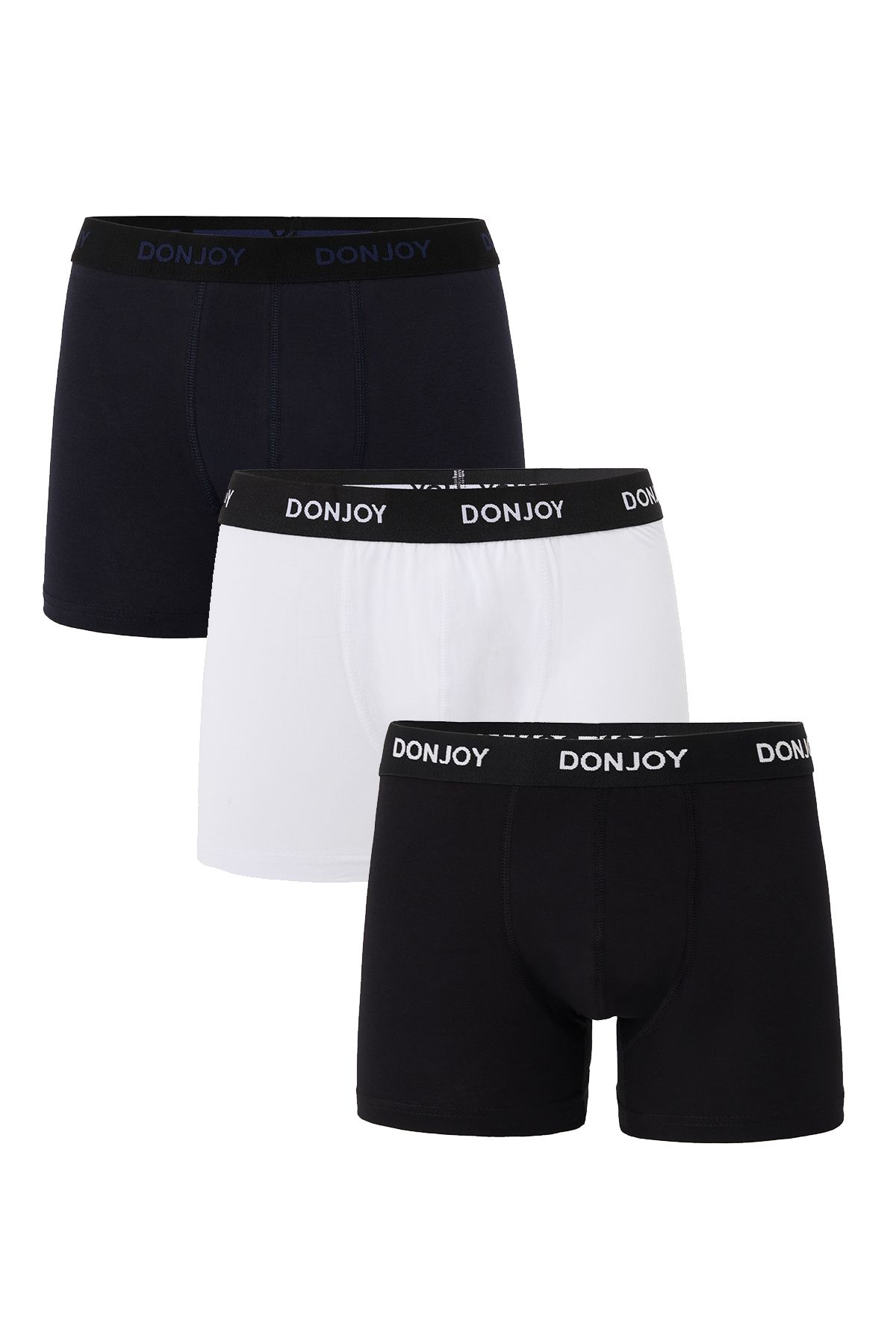 don joy Erkek 3'lü Pamuklu Penye Beli Lastikli Boxer