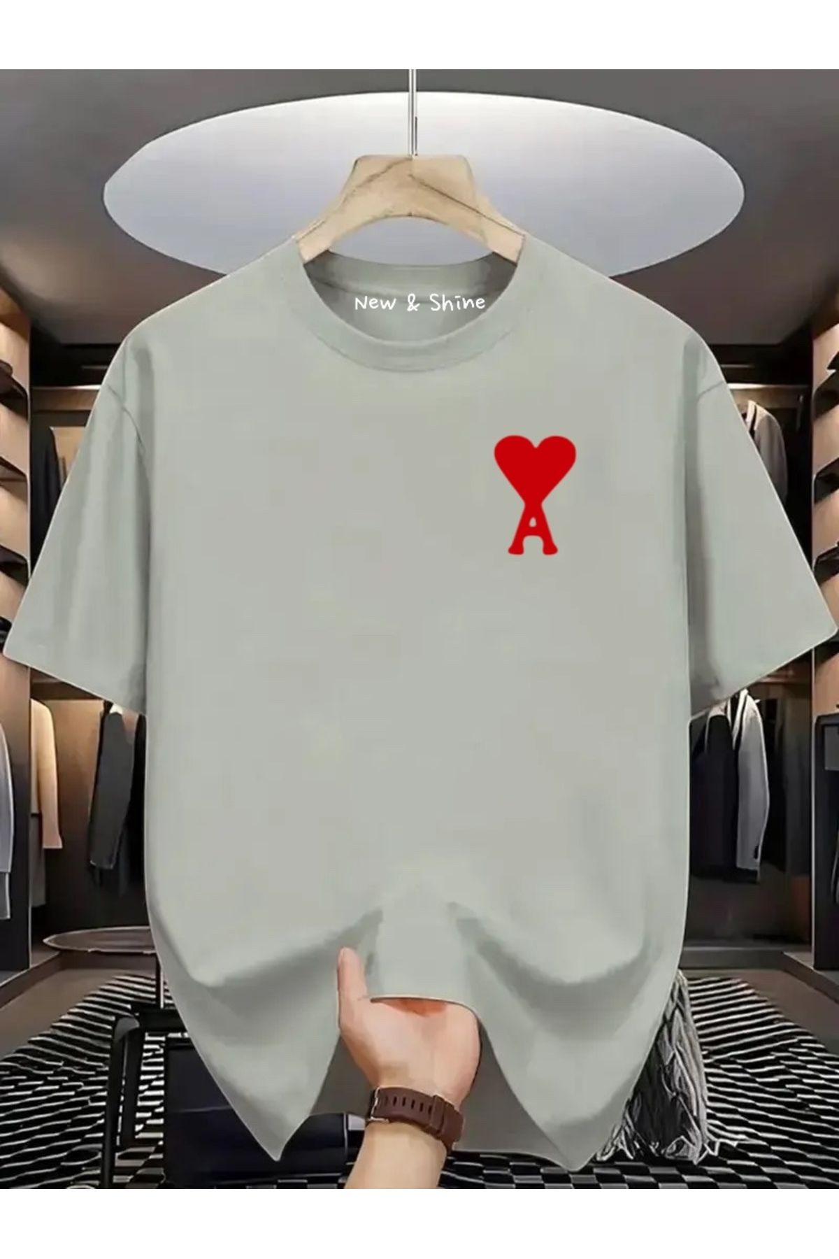 New Shine A Harfi Baskılı Oversize T-Shirt