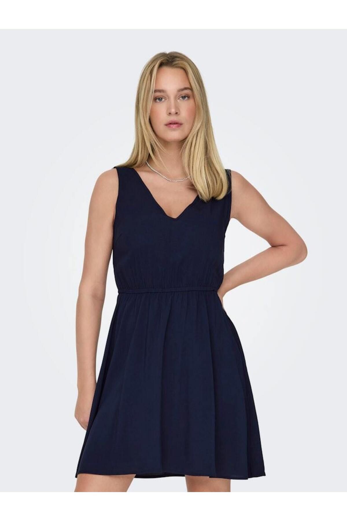 ONLY ONLNOVA LIFE VIS SARA STRING DRESS SOLID Kadın Kısa Elbise