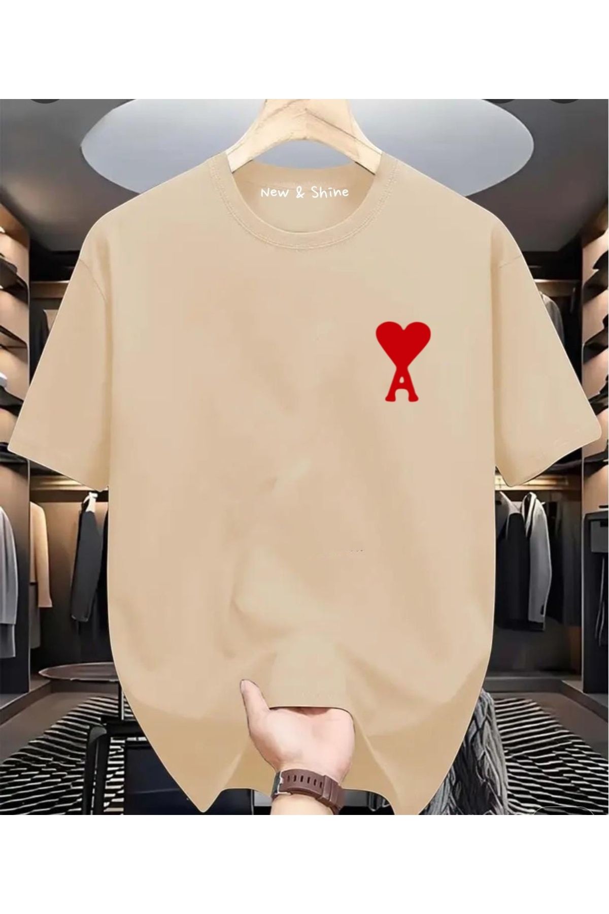 New Shine A Harfi Baskılı Oversize T-Shirt