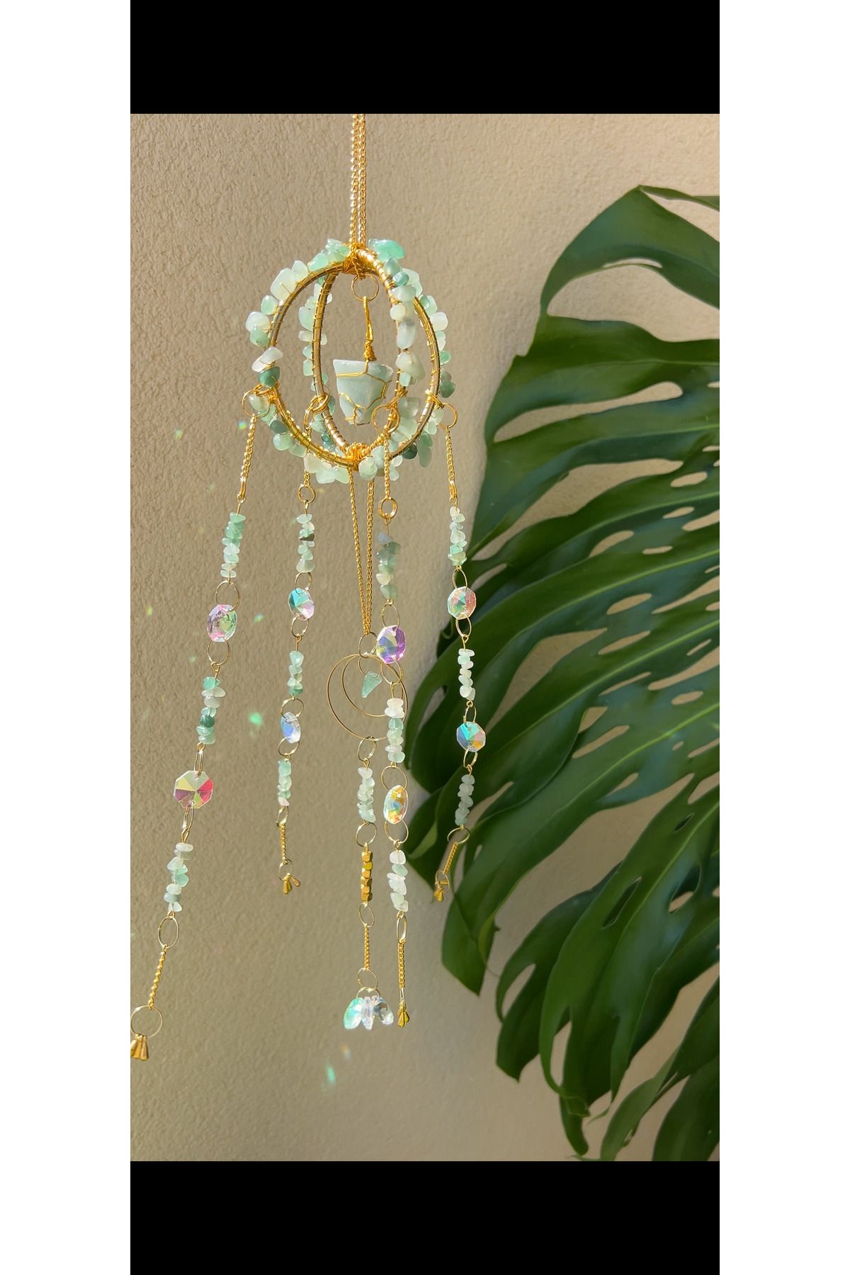 solmyst atelier Aventurin Sun Catcher 8 - Güneş Tutucu, Güneş Yakalayıcı, Doğal Taşlı, El Yapımı