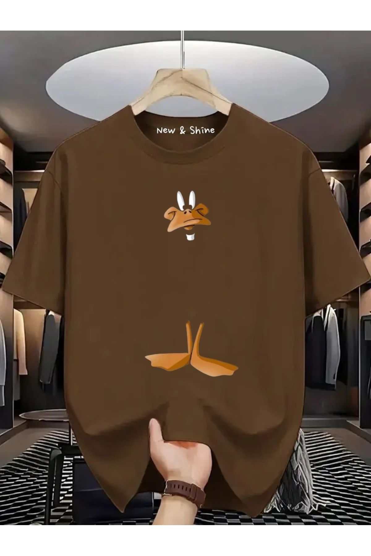 New Shine Duffy Duck Baskılı Oversize T-Shirt