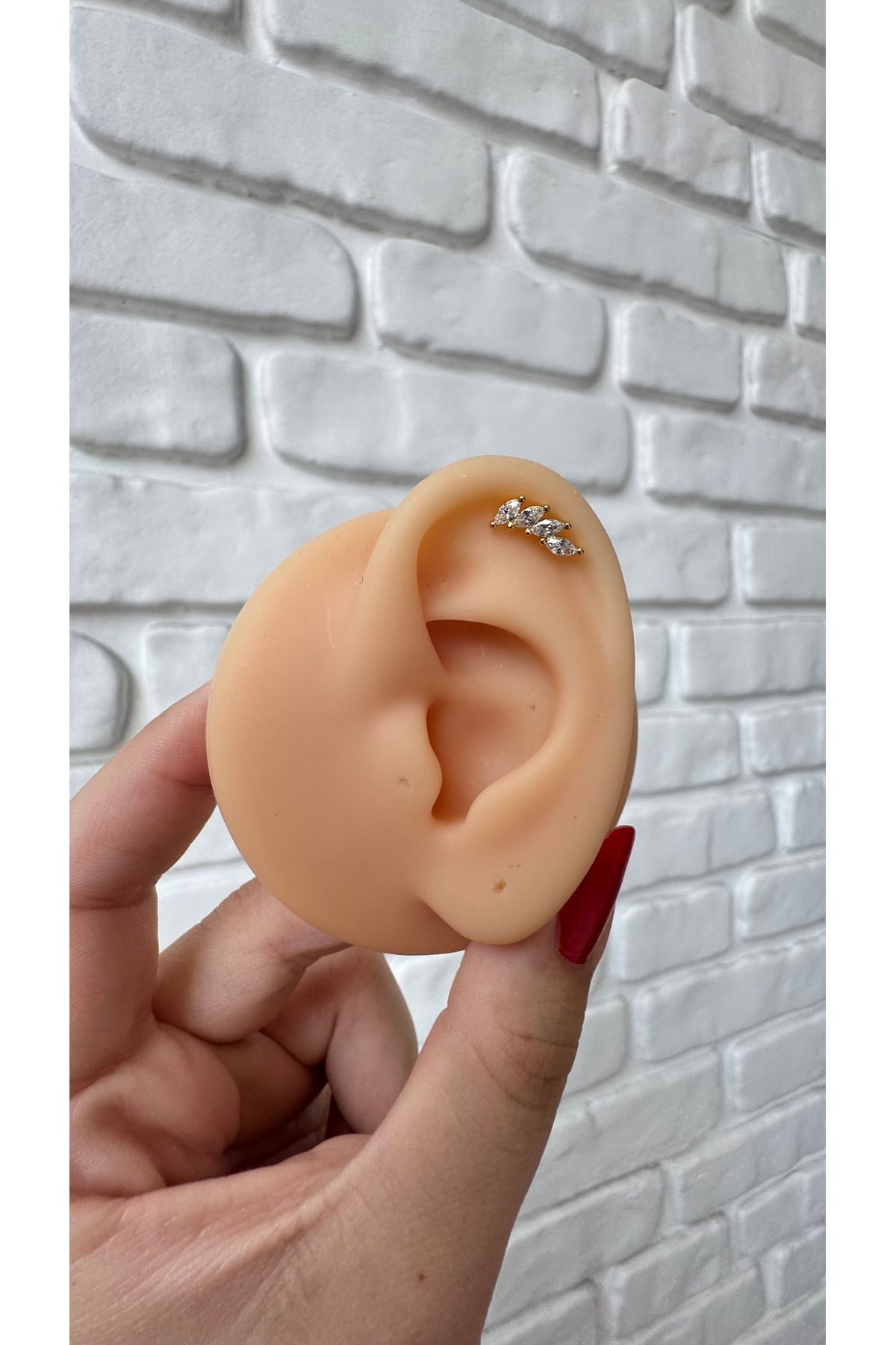 alysa jewelry Cerrahi çelik zirkon taşlı şık Piercing