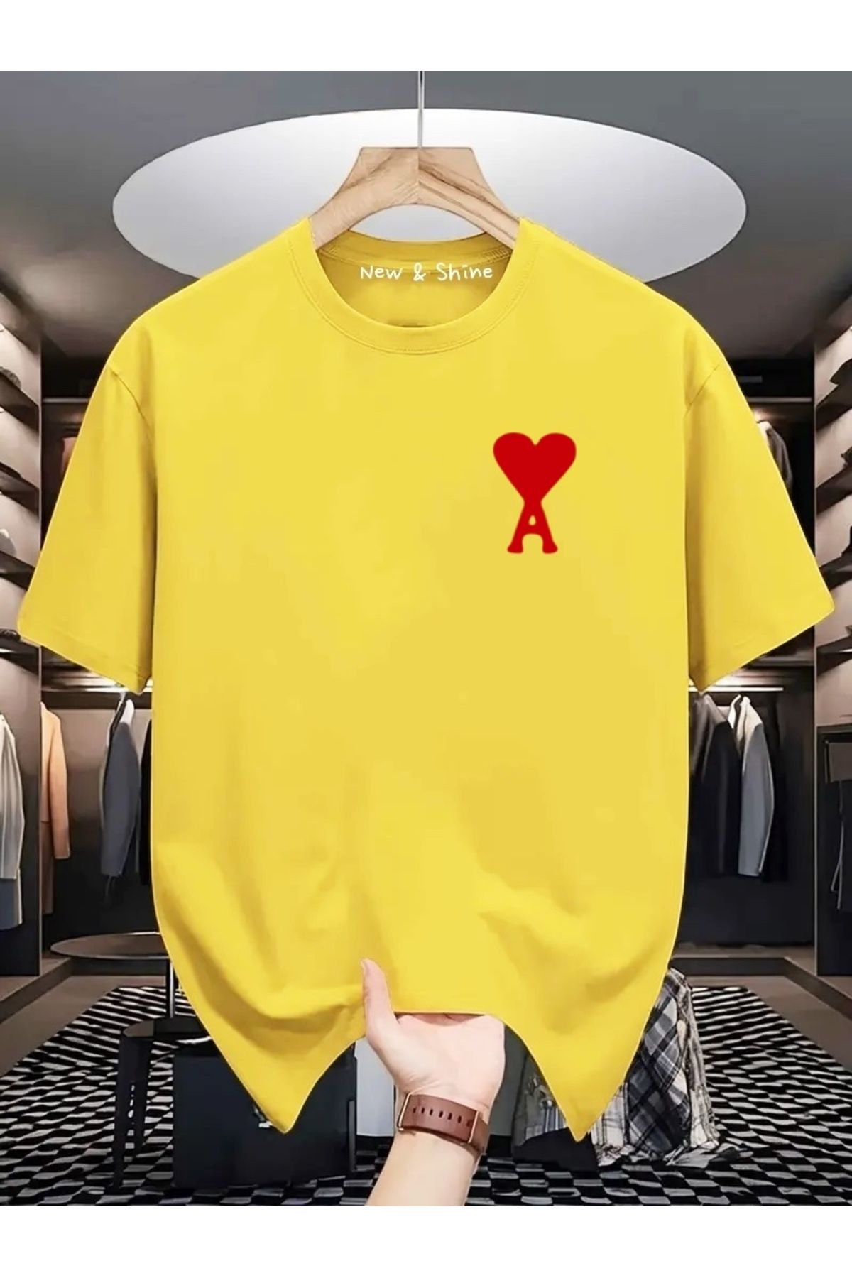 New Shine A Harfi Baskılı Oversize T-Shirt