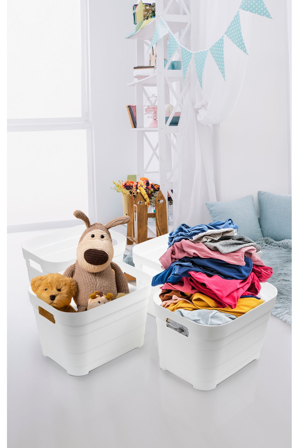 Nesto Home 4'lü Set Çok Amaçlı Sepet Kapaksız 4x5 litre
