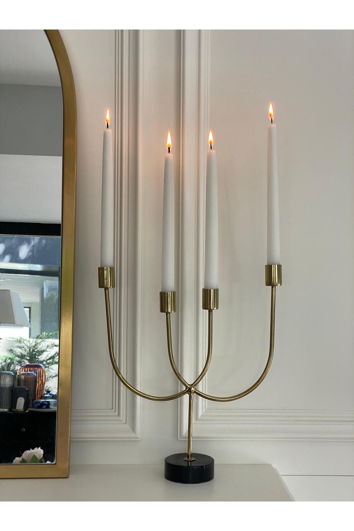 Dekordan House Gold 4 Kollu Şamdan