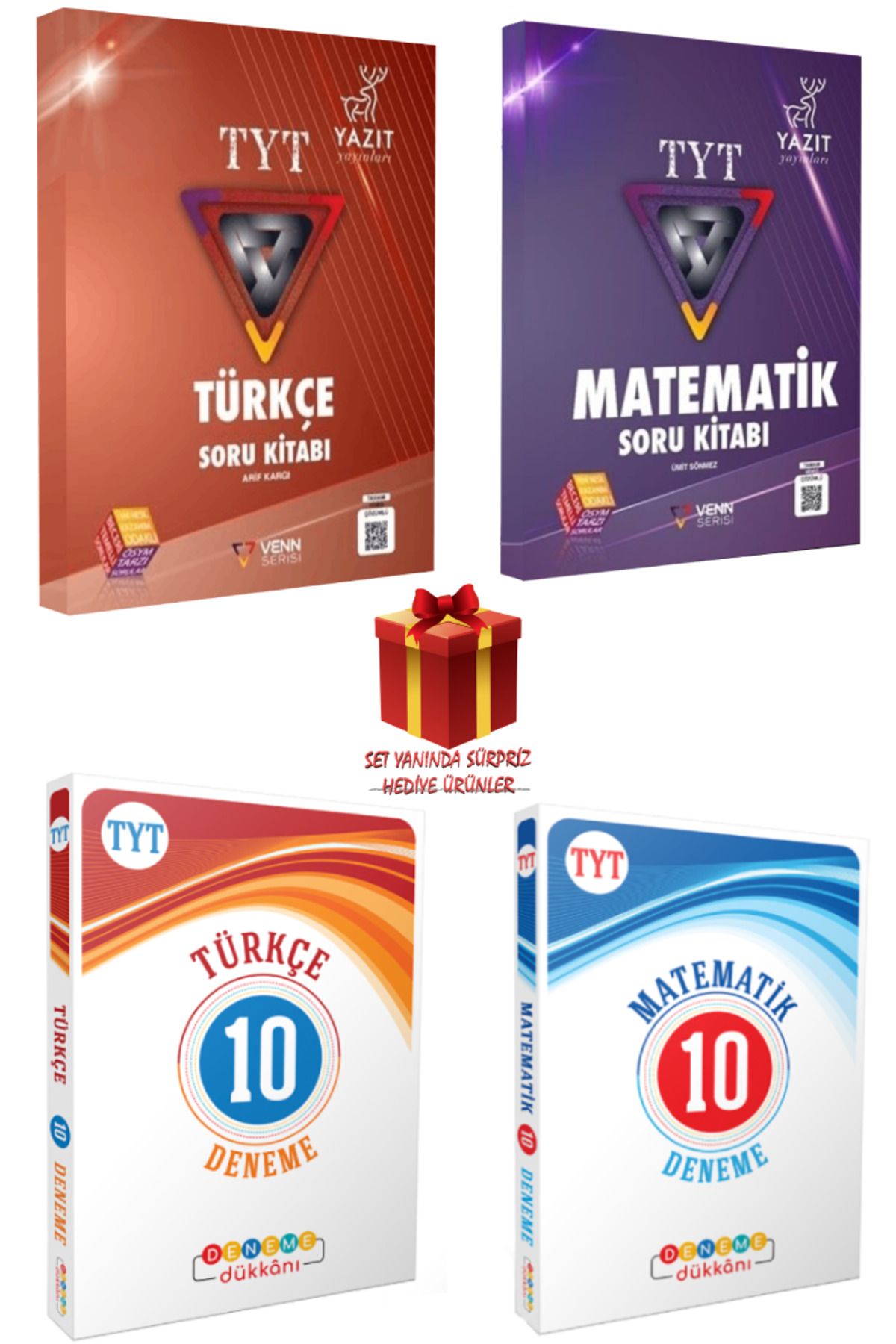 Yazıt Yayınları Venn Serisi TYT Türkçe Soru Bankası+ Matematik Soru Bankası+ 10 Türkçe- 10 Matematik Deneme+ Hediye