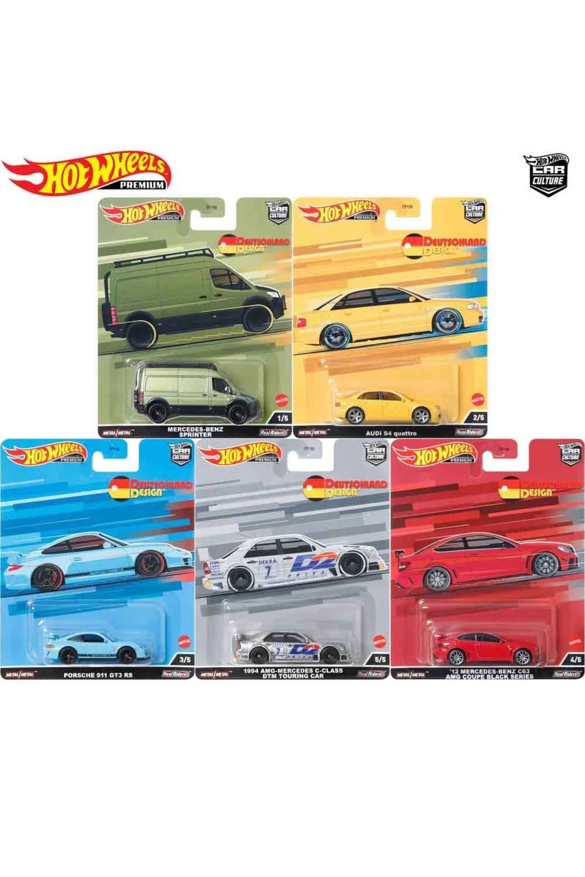 HOT WHEELS 2022 Deutschland Design 5'li Set - Alman Araçları
