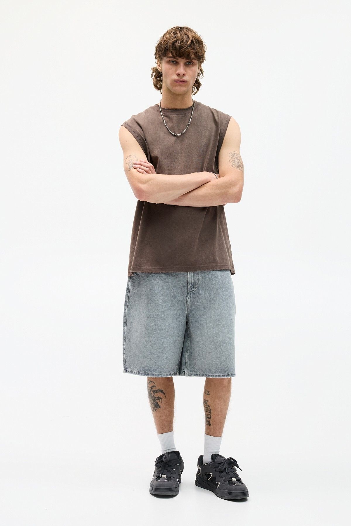 Pull & Bear Bol paça denim bermuda