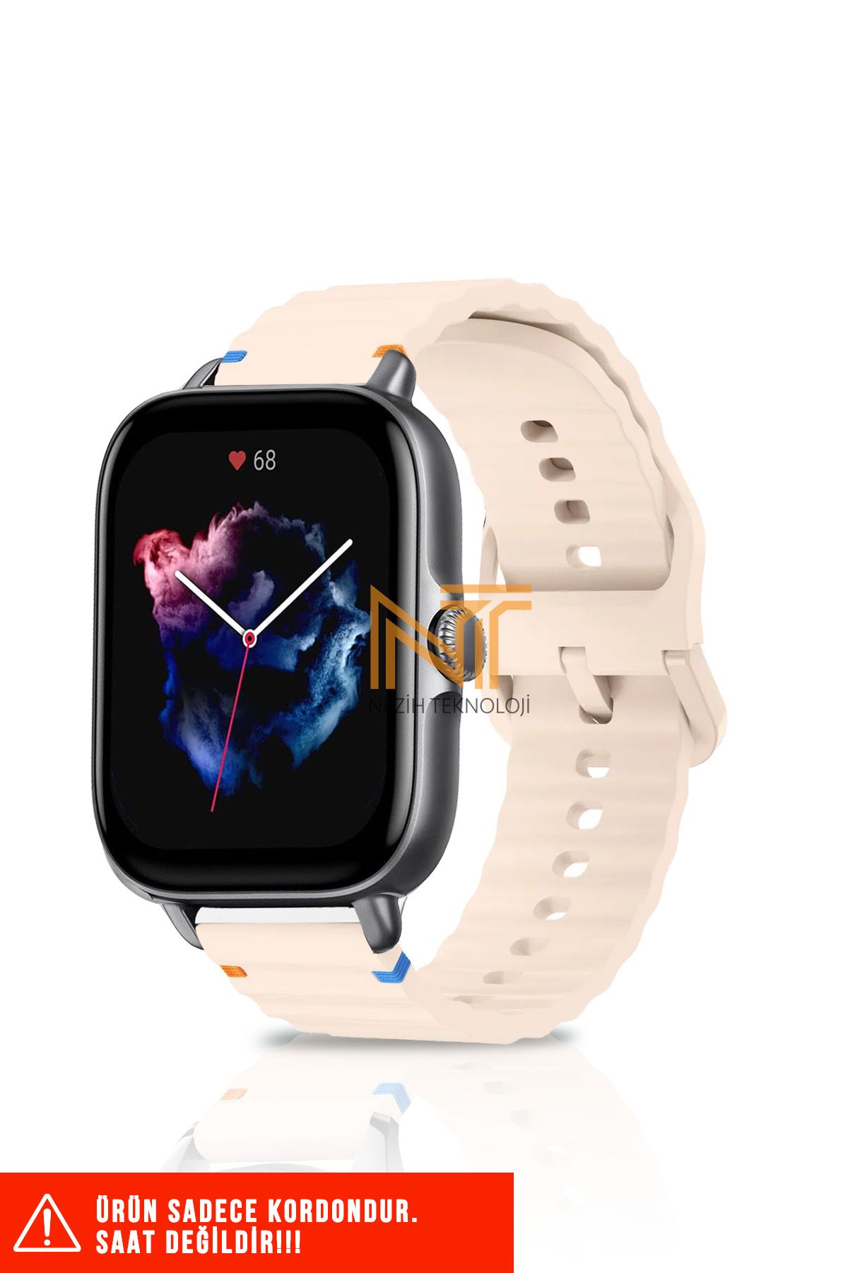 Nezih Case Amazfit Gts / Gts 2 / Gts 2e / Gt S3 / Gt S4 Mini Uyumlu Wave Silikon Kordon 20mm