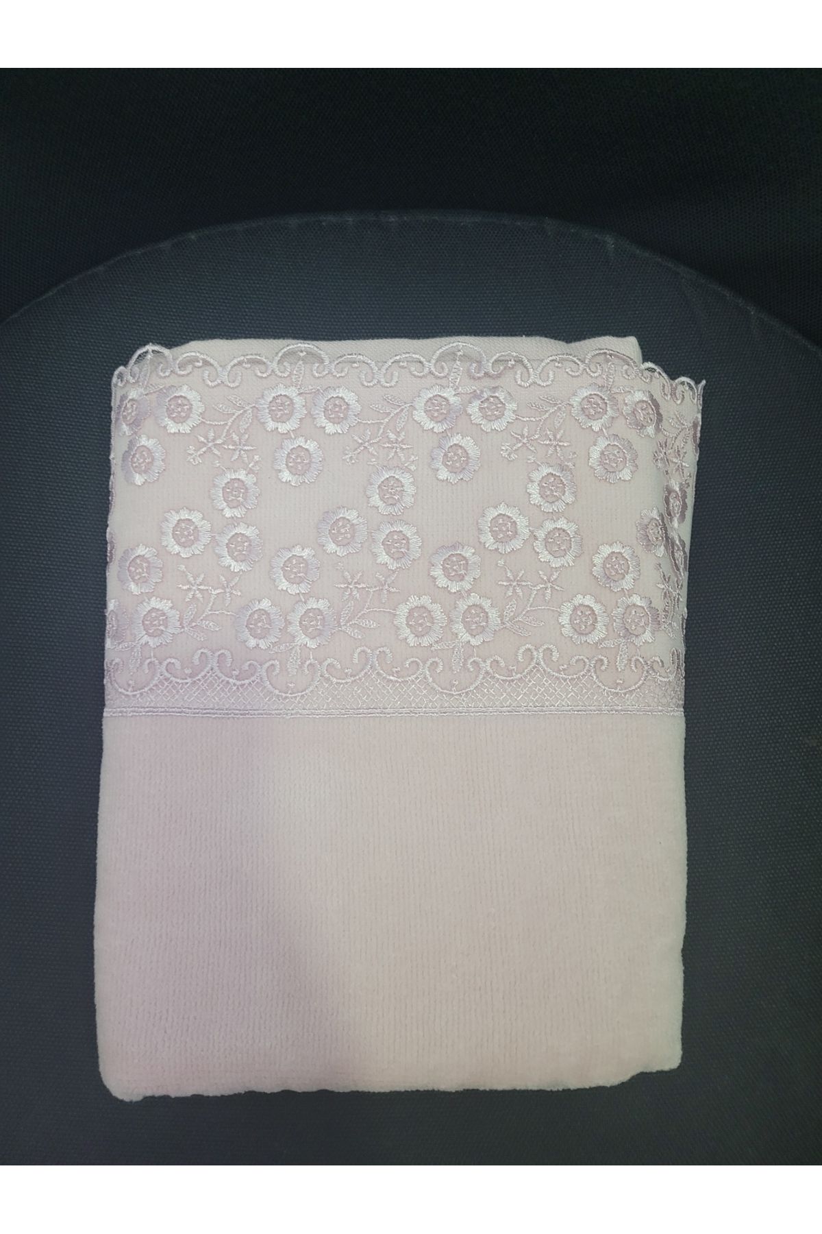 esdekor 82x47cm Güpürlü Havlu Mor %100 Bambu Yerli 1 Adet