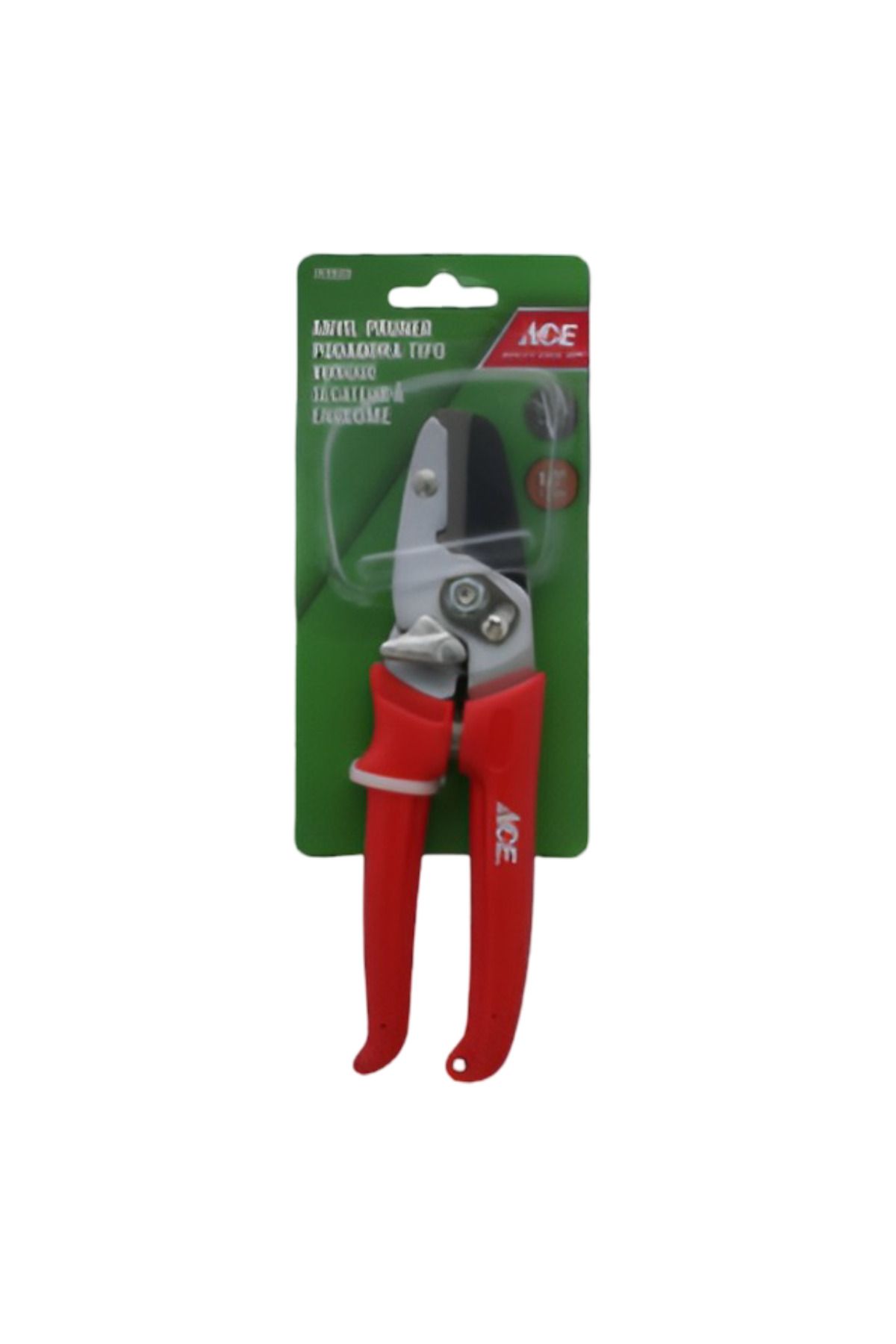 ACE-Lightweight Anvil Pruner with Non-Slip Ergonomic Handle Red and Silver 1/2inch 2