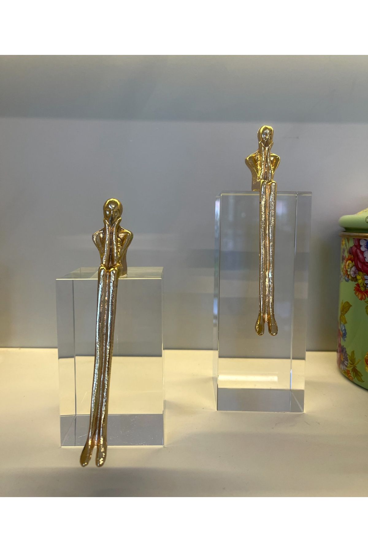 Mioletti Kristal Gold Çöp Adam Obje İkili Set