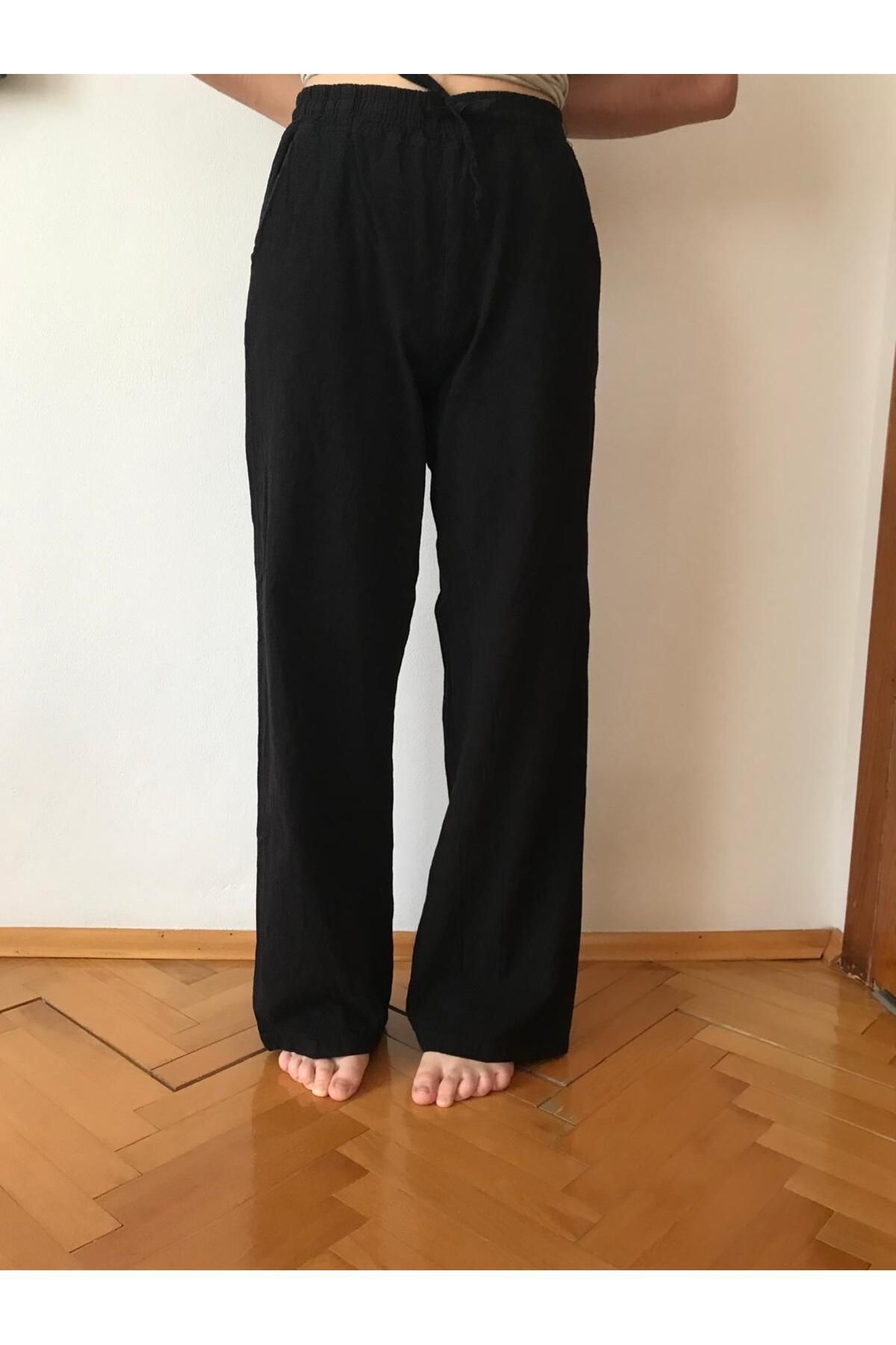 MODA Keten Görünümlü Yazlık kadın Pantolon