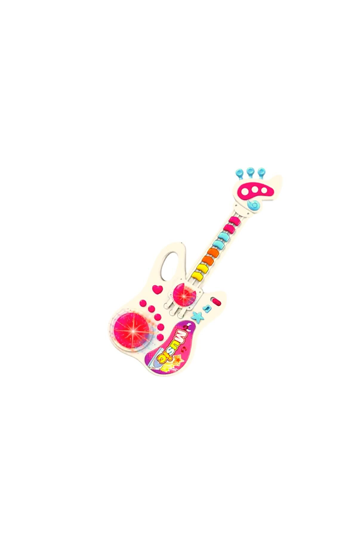 LUDIRO-Interactive Guitar Toy with Musical and Light Panel, Multiple Functions, White 1