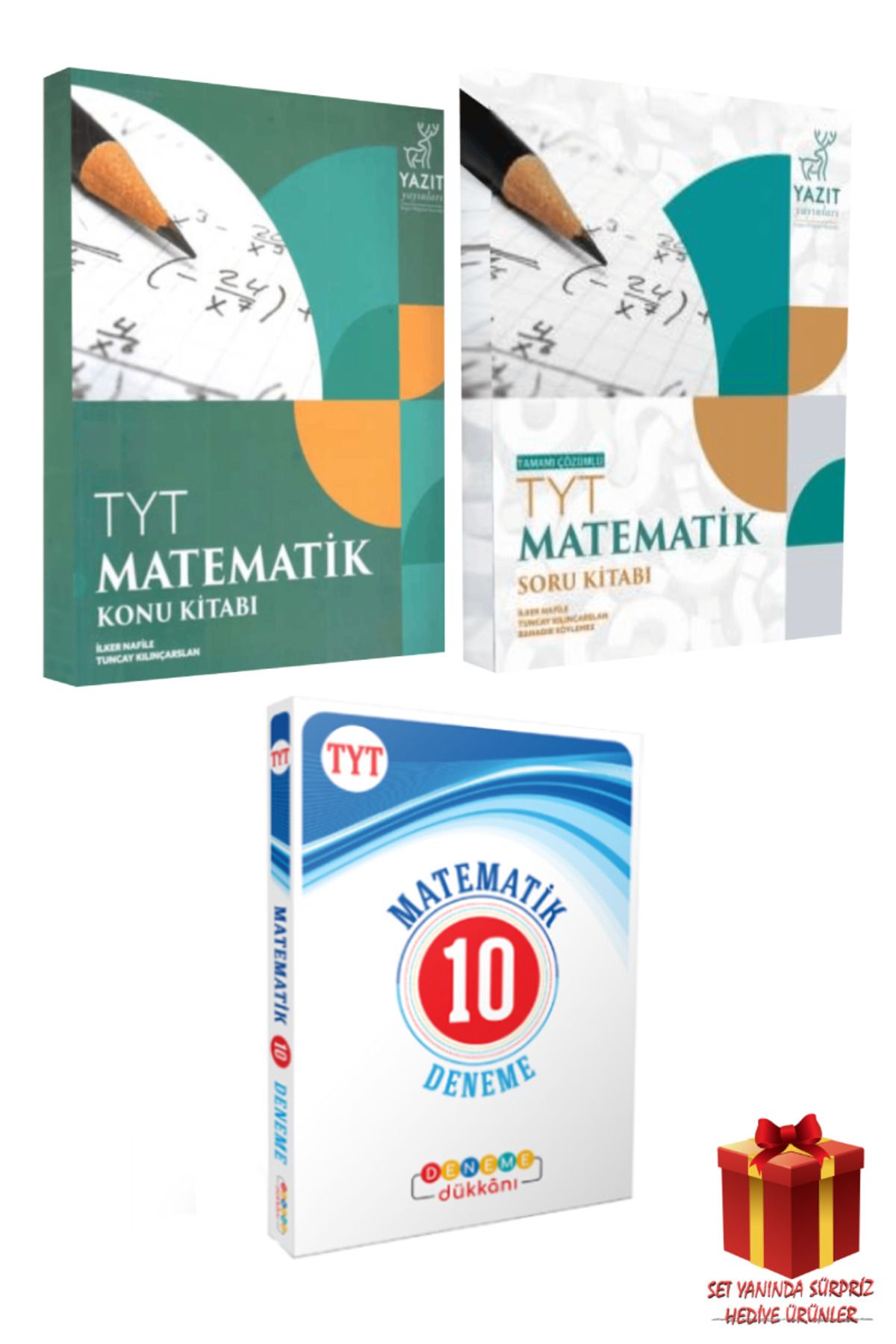 Yazıt Yayınları TYT Matematik Konu Kitabı + TYT Matematik Soru Bankası+ 10 Matematik Deneme+ Hediye