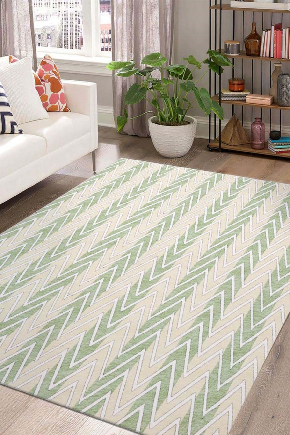 DERAS HOME Dijital Baskı Yıkanabilir Kaymaz Taban Salon Halısı Yolluk