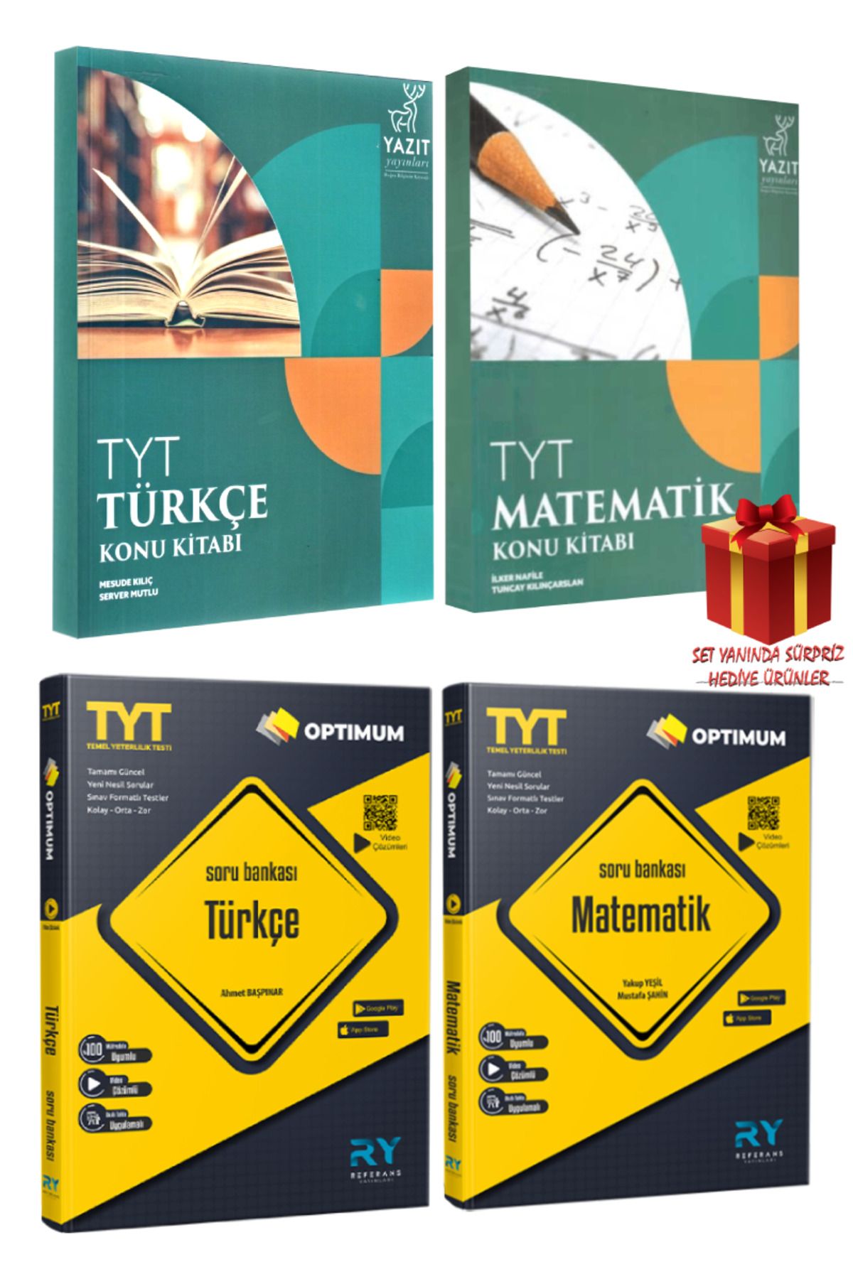 Yazıt Yayınları TYT Türkçe Konu Kitabı+ Soru Bankası+ TYT Matematik Konu Kitabı+ Soru Bankası+ Hediye