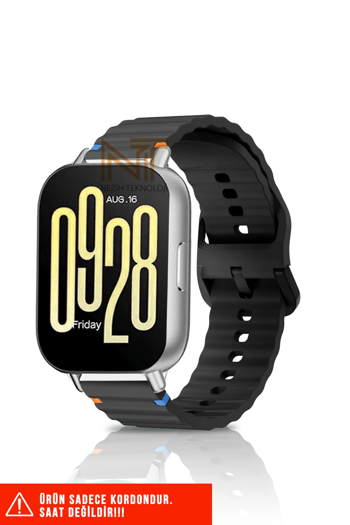 Nezih Case Redmi Watch 4 / Redmi Watch 5 / Mi Band 8 Pro Uyumlu Wave Silikon Kordon 20mm