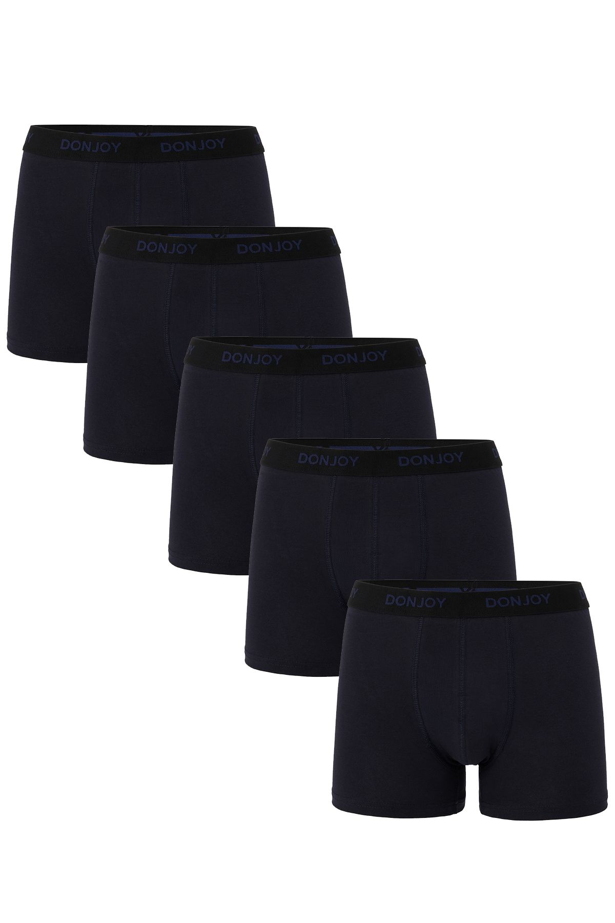 don joy Erkek 5'li Pamuklu Penye Beli Lastikli Lacivert Boxer