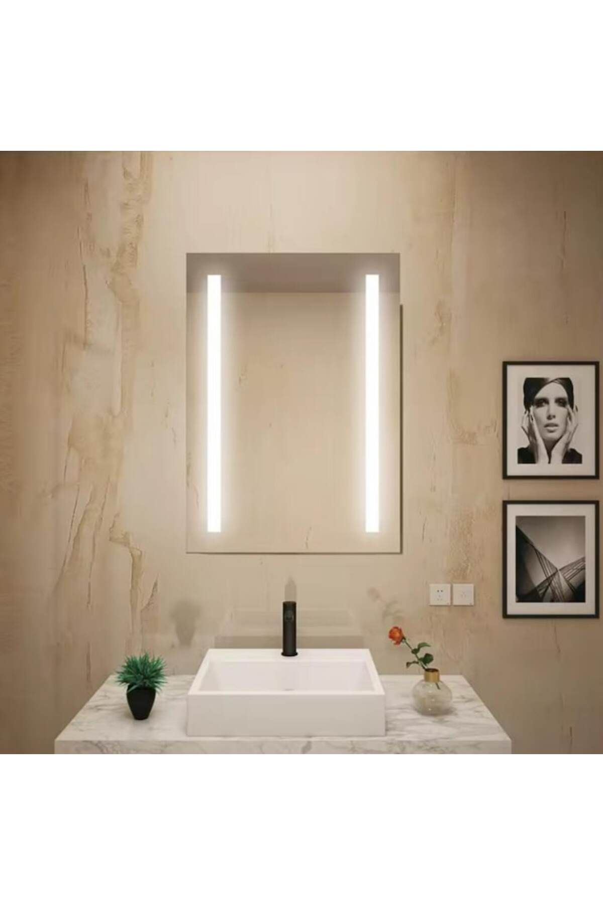 OPTIM DEKO-Bathroom Mirror with LED Illumination, Touch System, and Anti-Fog Function 50x70 cm 3