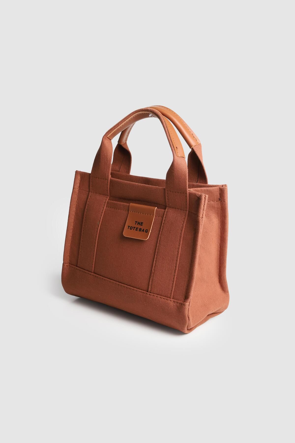 La La'Graccio Paris La'Graccio Paris Kadın Keten Tote Bag Çanta Taba